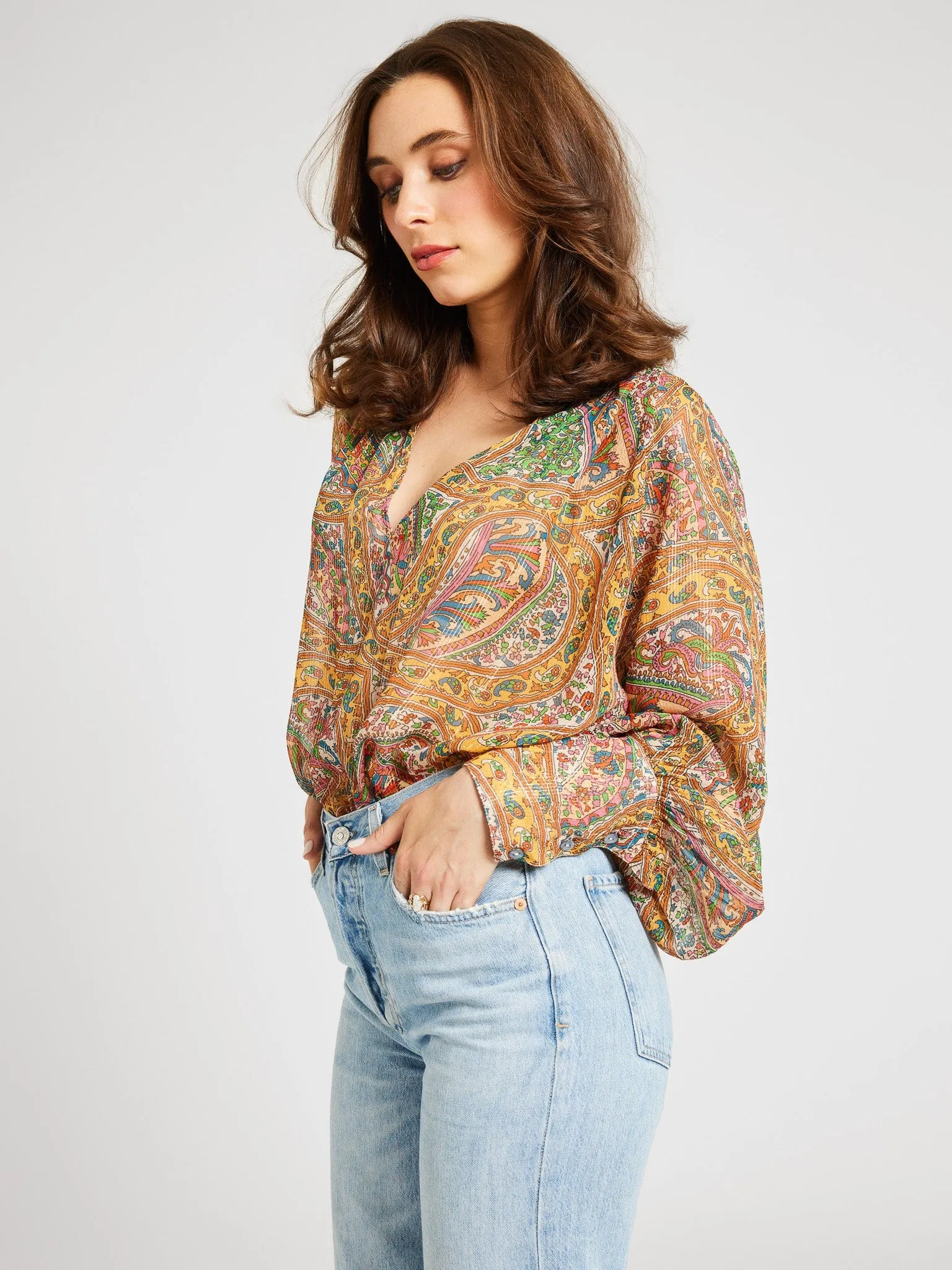 Madeline Top in Paisley Shimmer sold by MILLE product image thumbnail 3