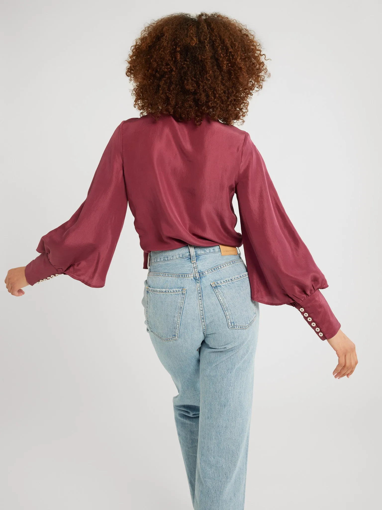 Gigi Top in Plum Washed Silk sold by MILLE product image thumbnail 4