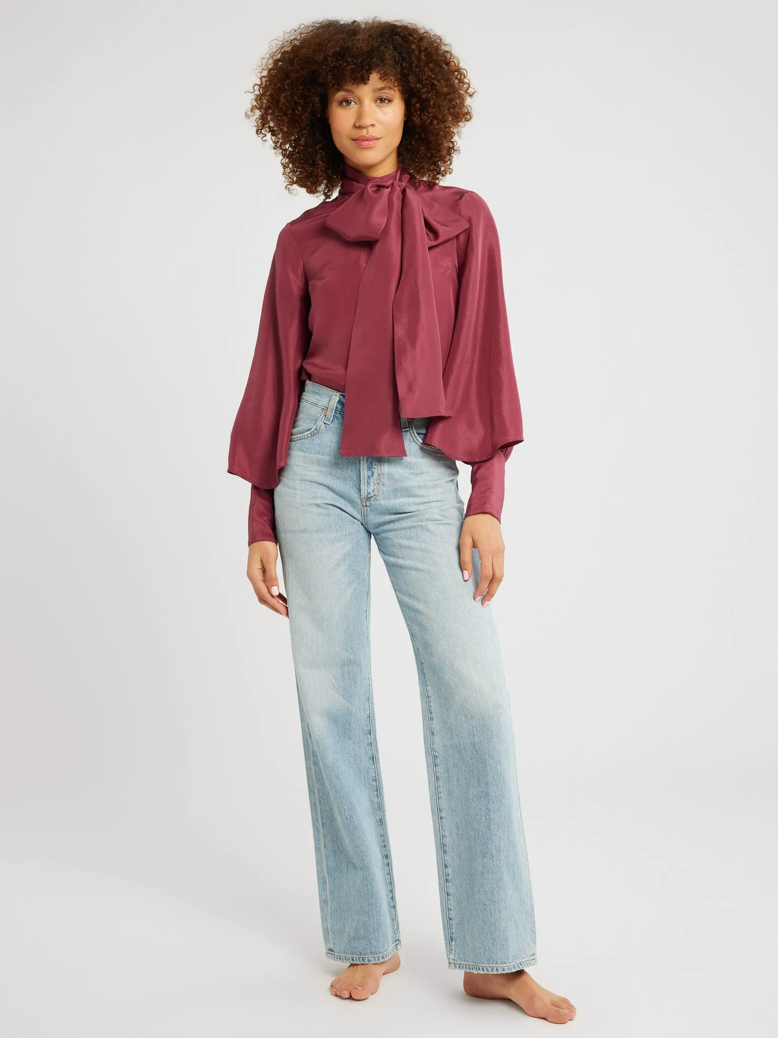 Gigi Top in Plum Washed Silk sold by MILLE product image thumbnail 2