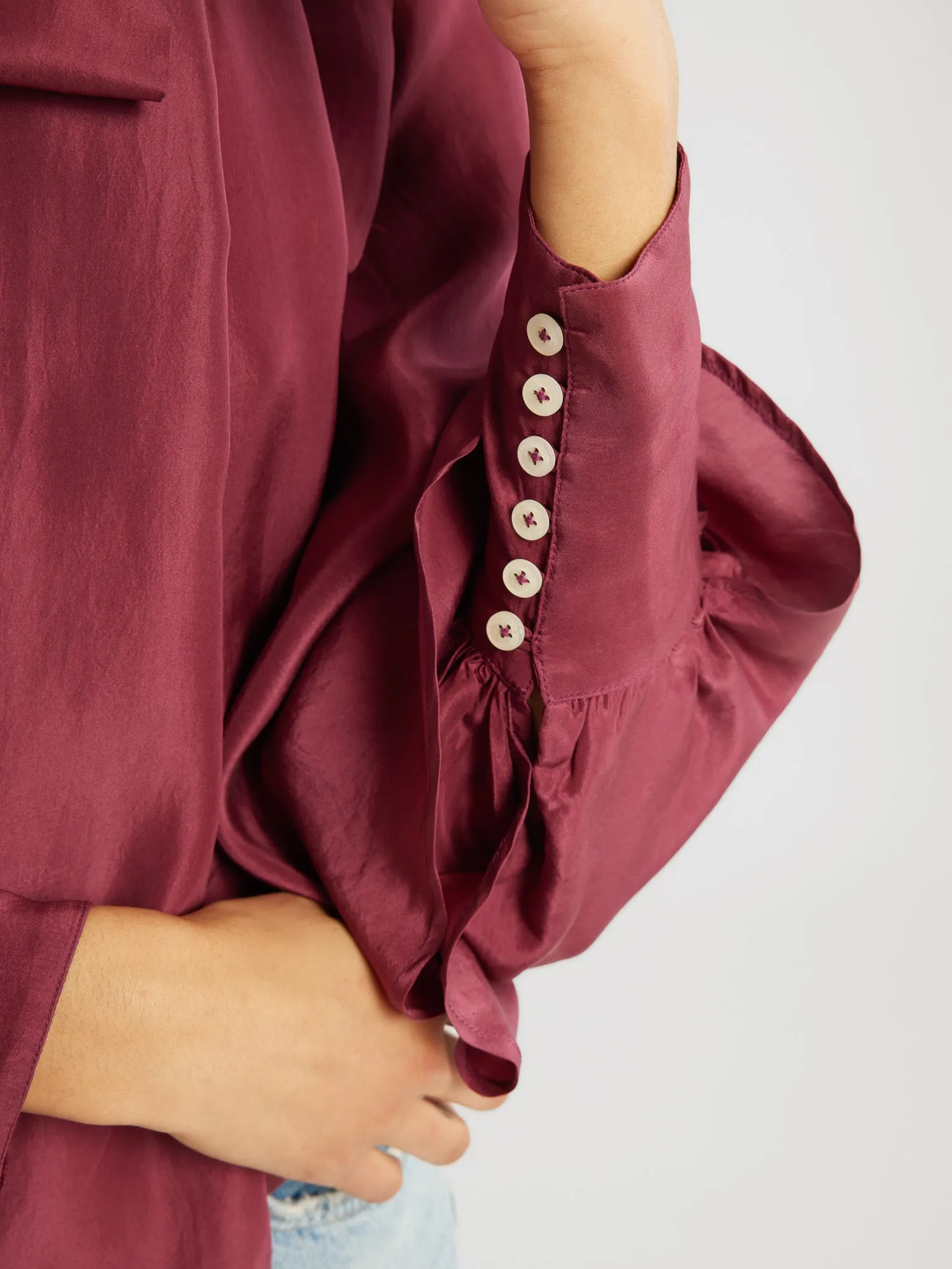 Gigi Top in Plum Washed Silk sold by MILLE product image thumbnail 5