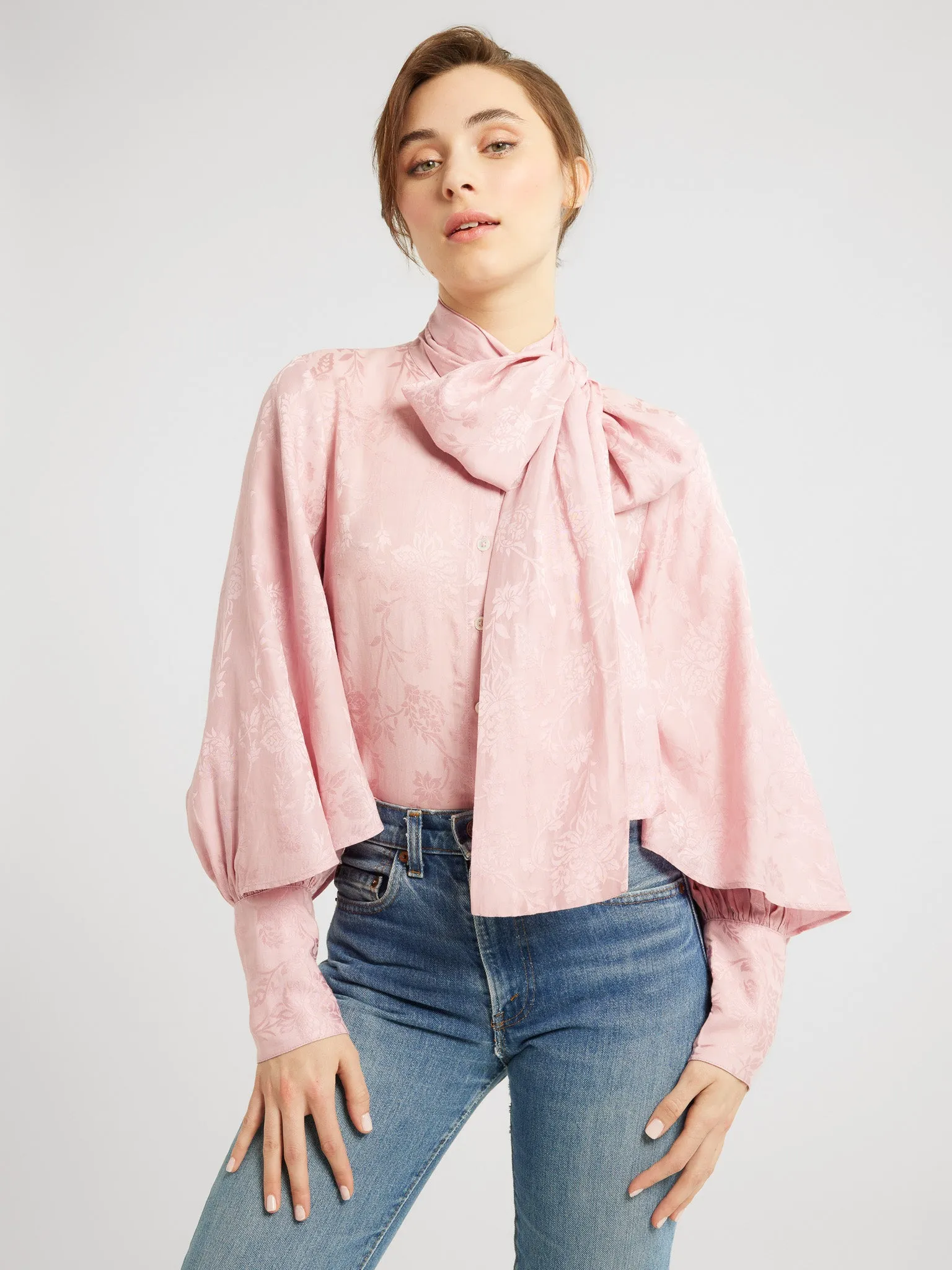 Gigi Top in Pink Jacquard sold by MILLE product image thumbnail 4