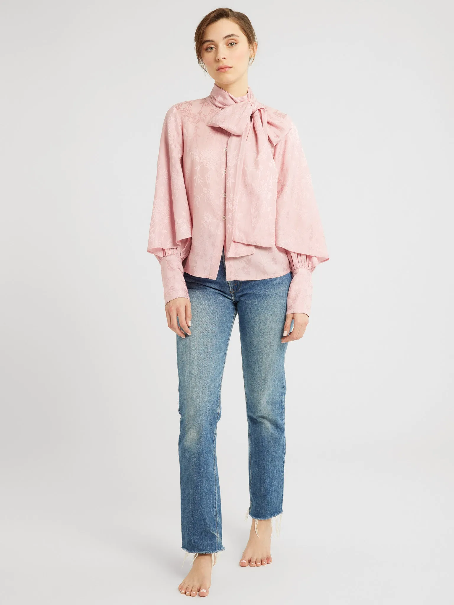 Gigi Top in Pink Jacquard sold by MILLE product image thumbnail 3