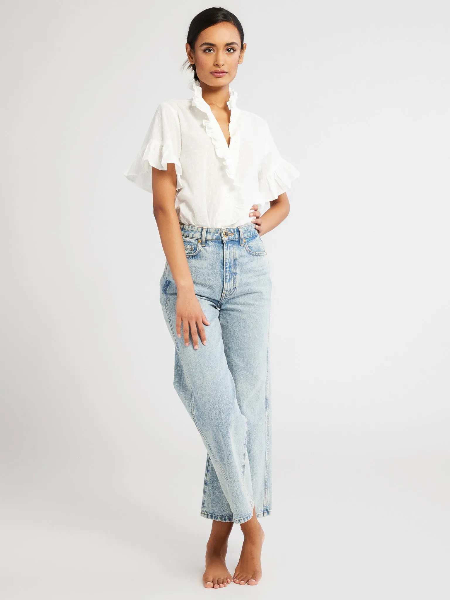 Vanessa Top in Pearl Swiss Dot sold by MILLE product image thumbnail 5