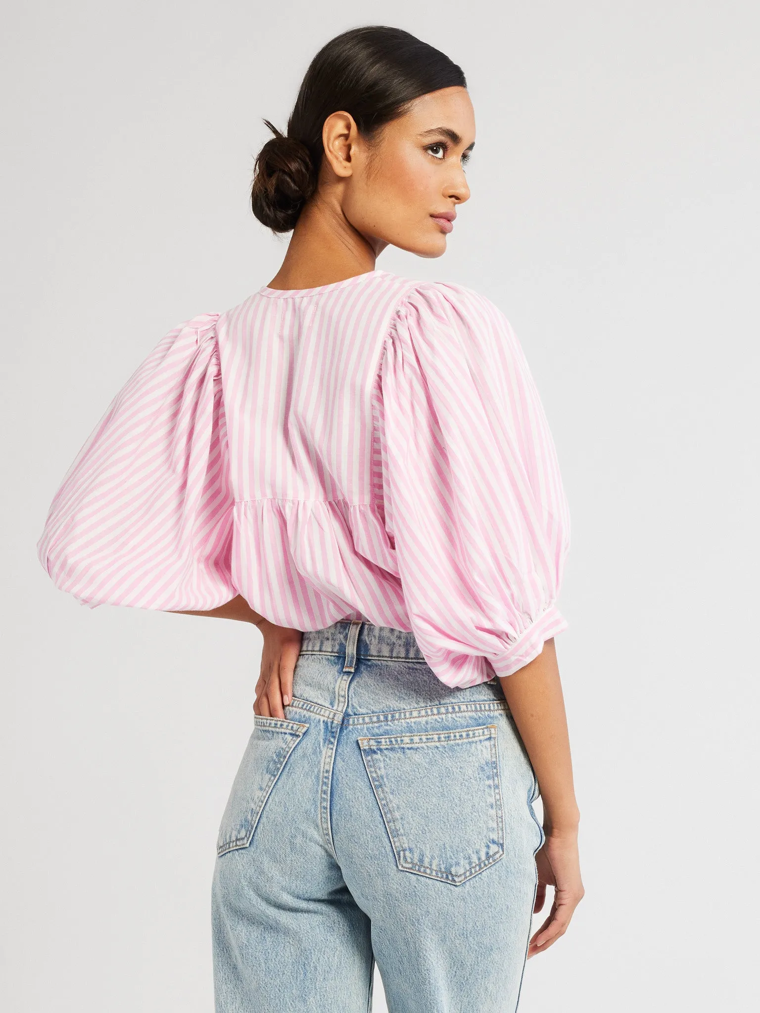 Thalia Top in Bubblegum Stripe sold by MILLE product image thumbnail 2