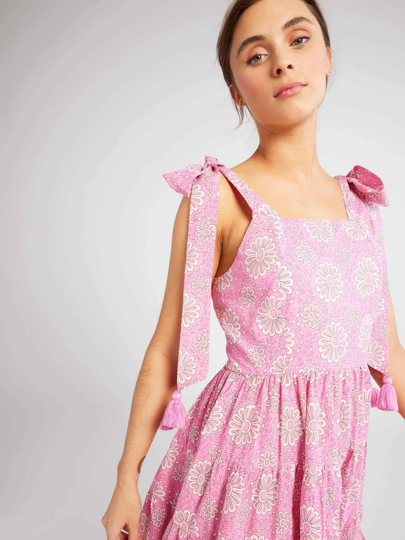 Kiara Dress in Pink Daisy sold by MILLE product image thumbnail 4