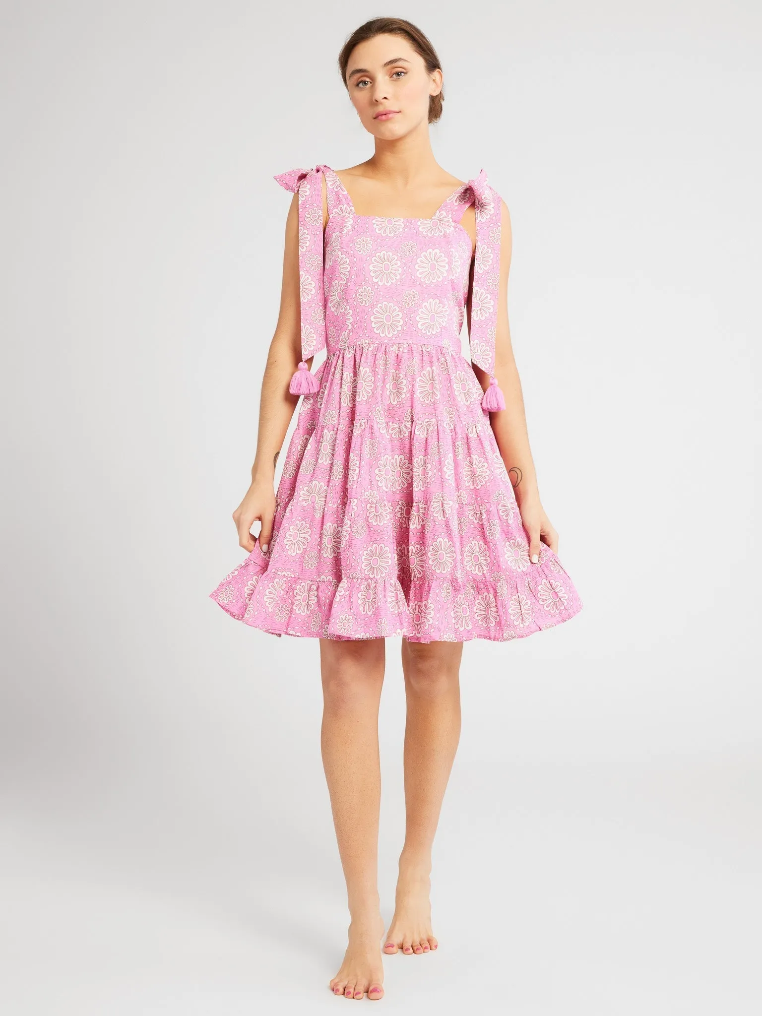 Kiara Dress in Pink Daisy sold by MILLE