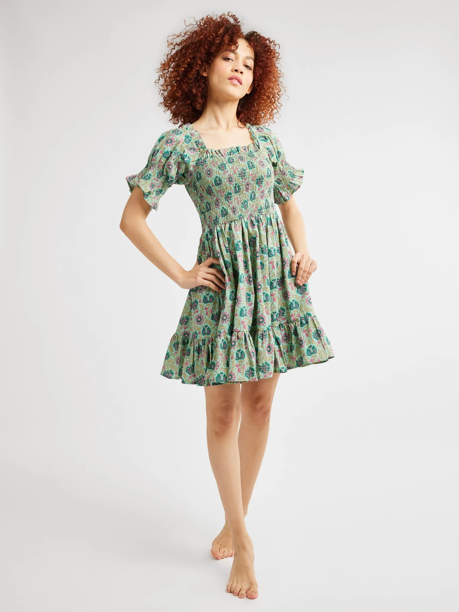 Kiki Dress in Caribbean Floral sold by MILLE