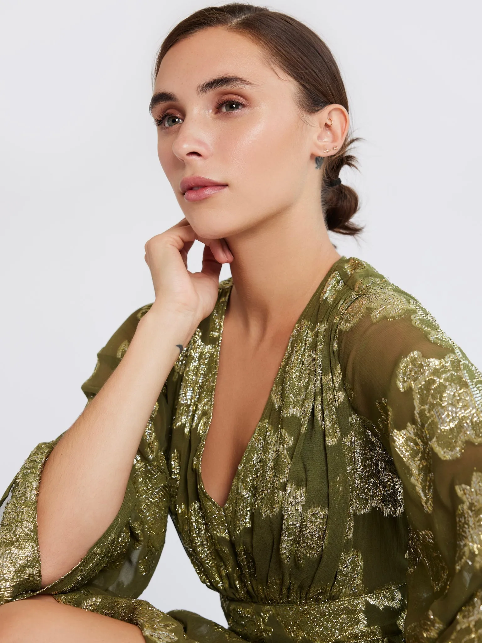 Goldie Dress in Gold Leaf sold by MILLE product image thumbnail 5