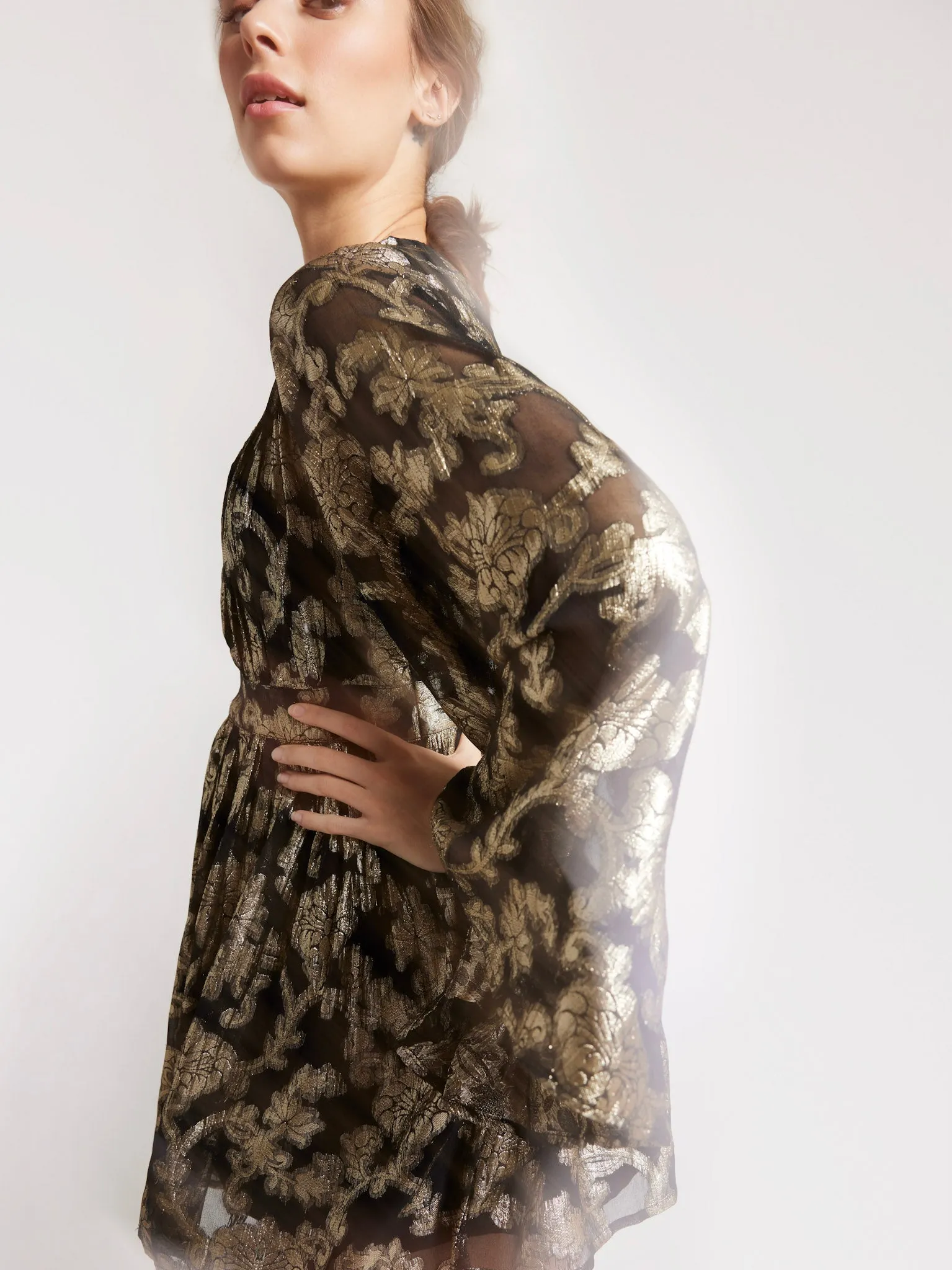 Goldie Dress in Metallic Jacquard sold by MILLE product image thumbnail 4