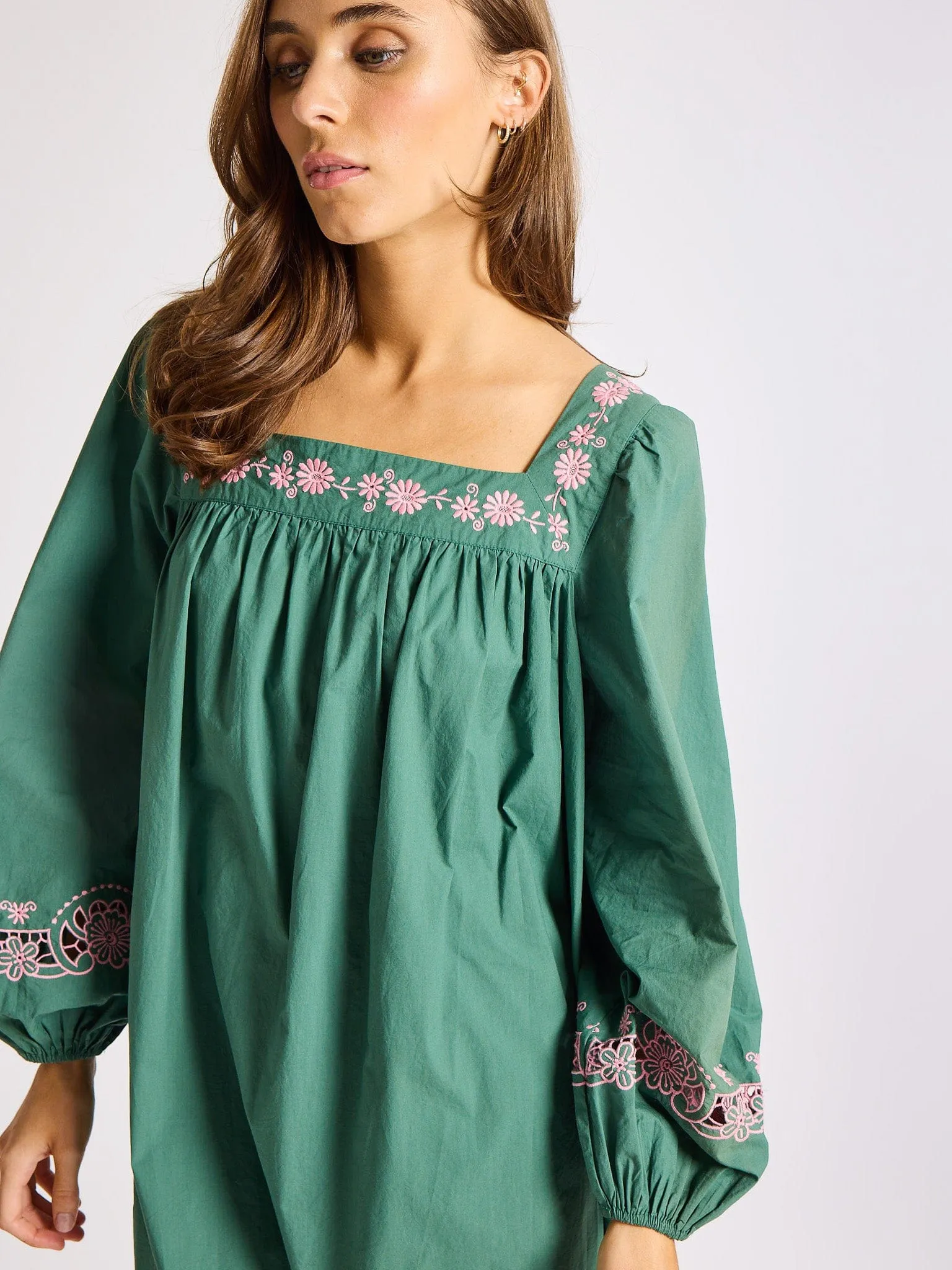 Lovina Dress in Palm Eyelet sold by MILLE product image thumbnail 4