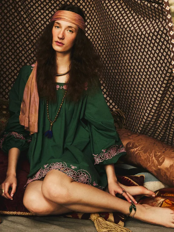 Lovina Dress in Palm Eyelet sold by MILLE