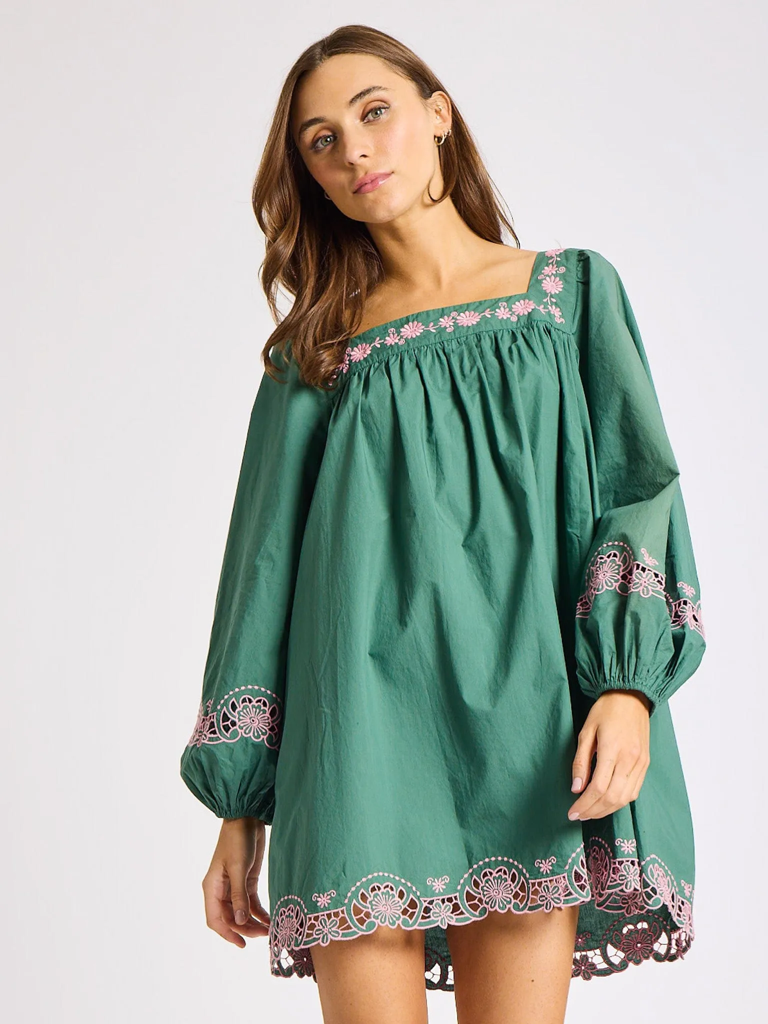 Lovina Dress in Palm Eyelet sold by MILLE product image thumbnail 3