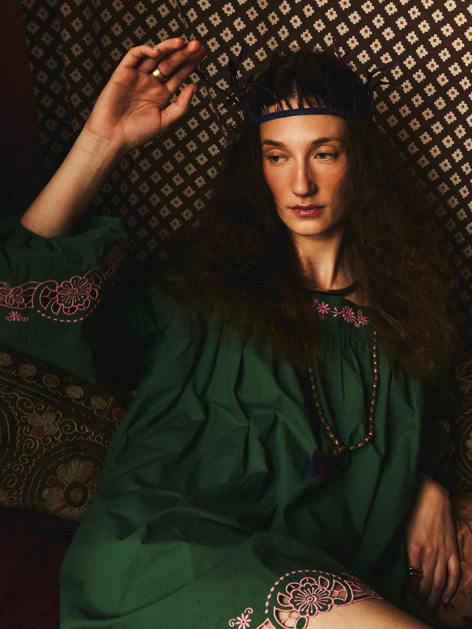 Lovina Dress in Palm Eyelet sold by MILLE product image thumbnail 2