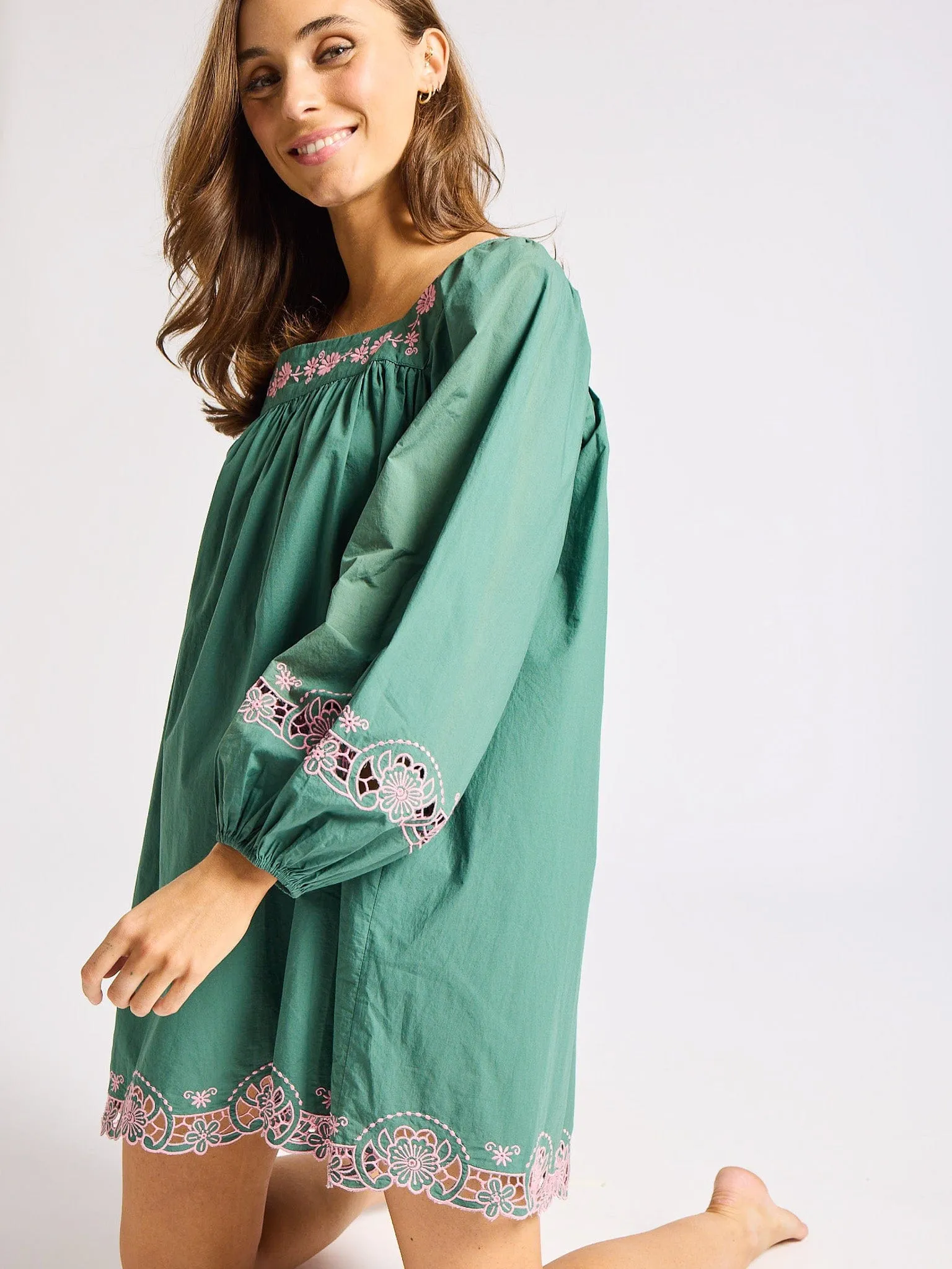 Lovina Dress in Palm Eyelet sold by MILLE product image thumbnail 5