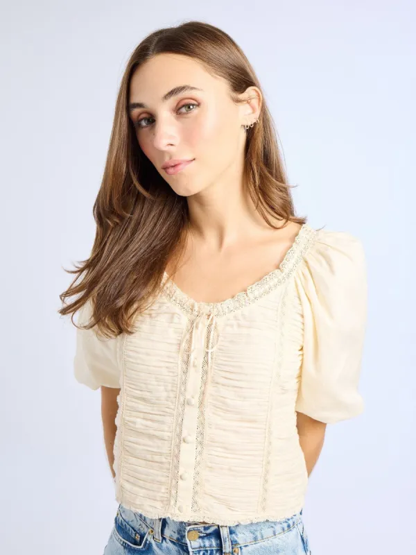 Ophelia Top in Ivory sold by MILLE