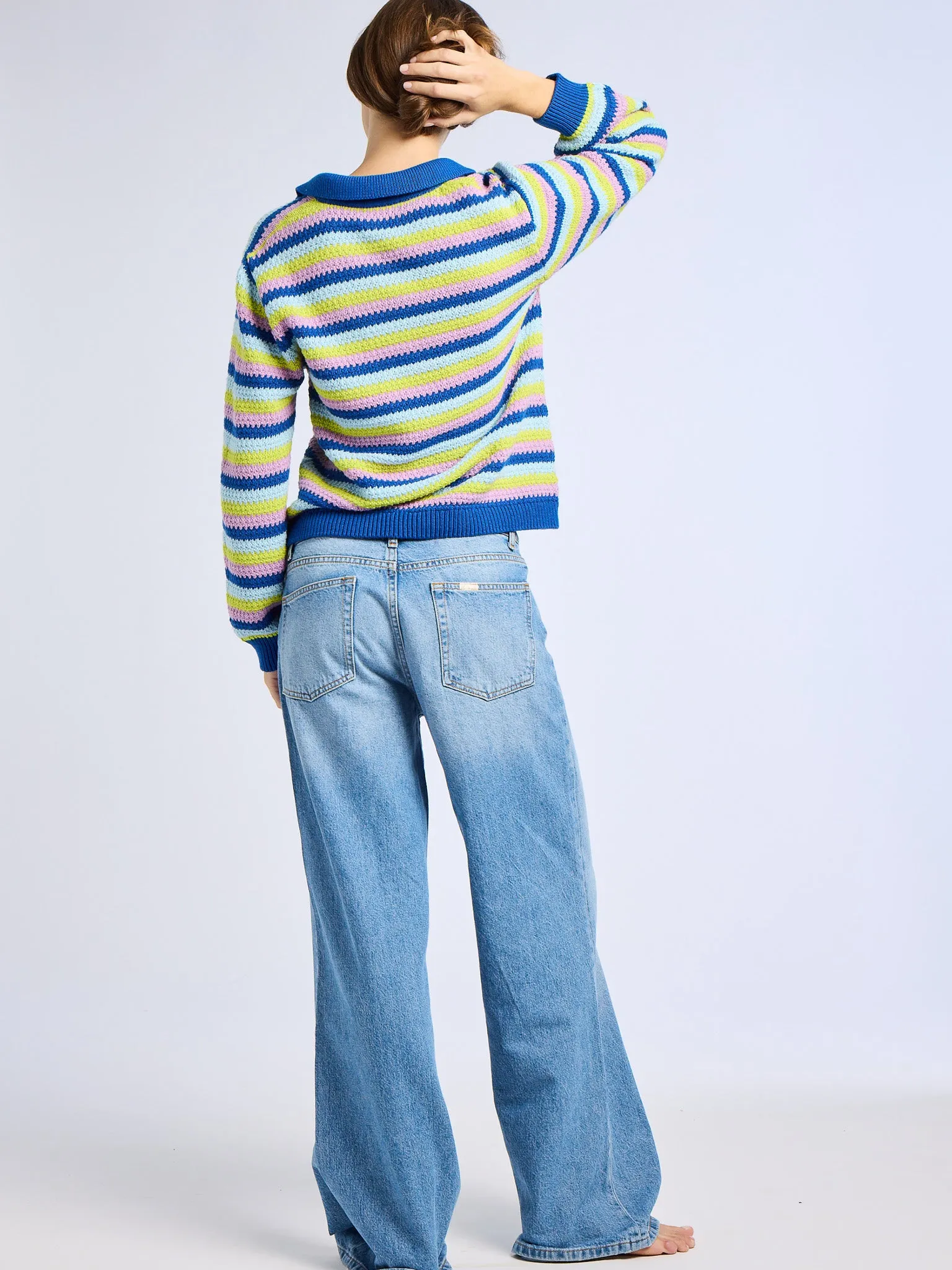 Flora Henley in Printemps Stripe sold by MILLE product image thumbnail 4