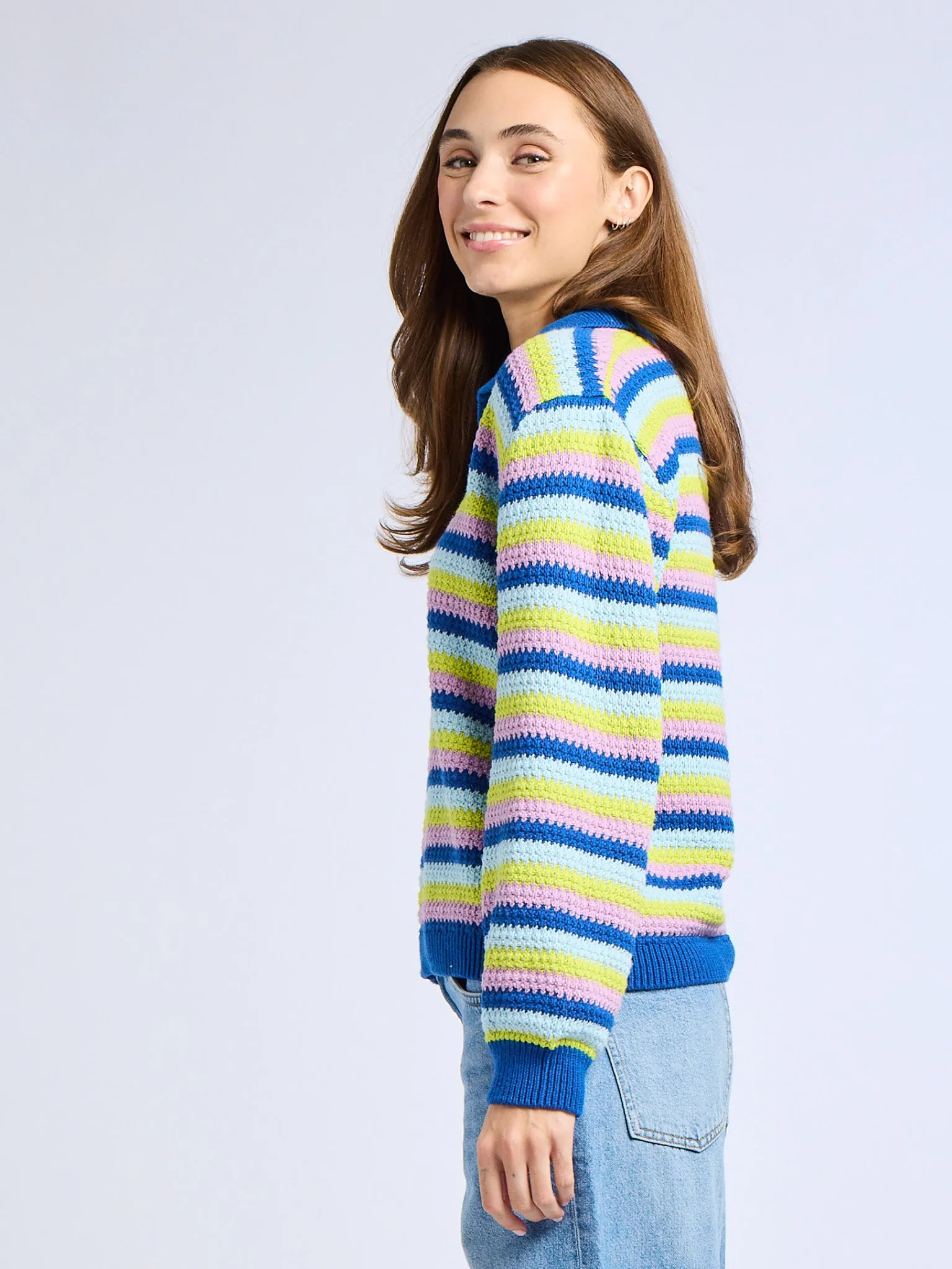 Flora Henley in Printemps Stripe sold by MILLE product image thumbnail 3