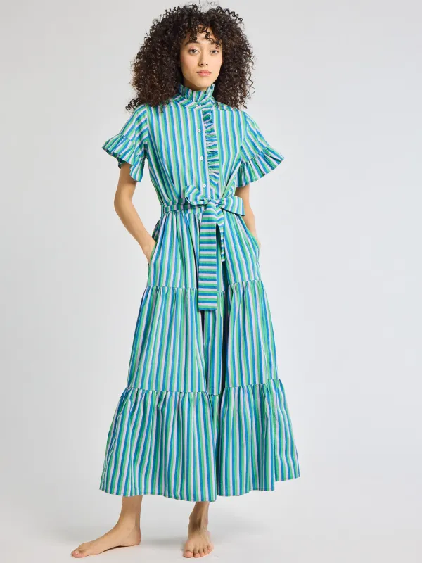 Victoria Dress in Printemps Stripe sold by MILLE