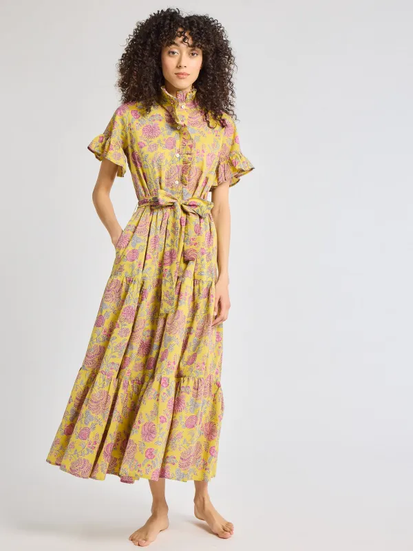 Victoria Dress in Citron Floral sold by MILLE