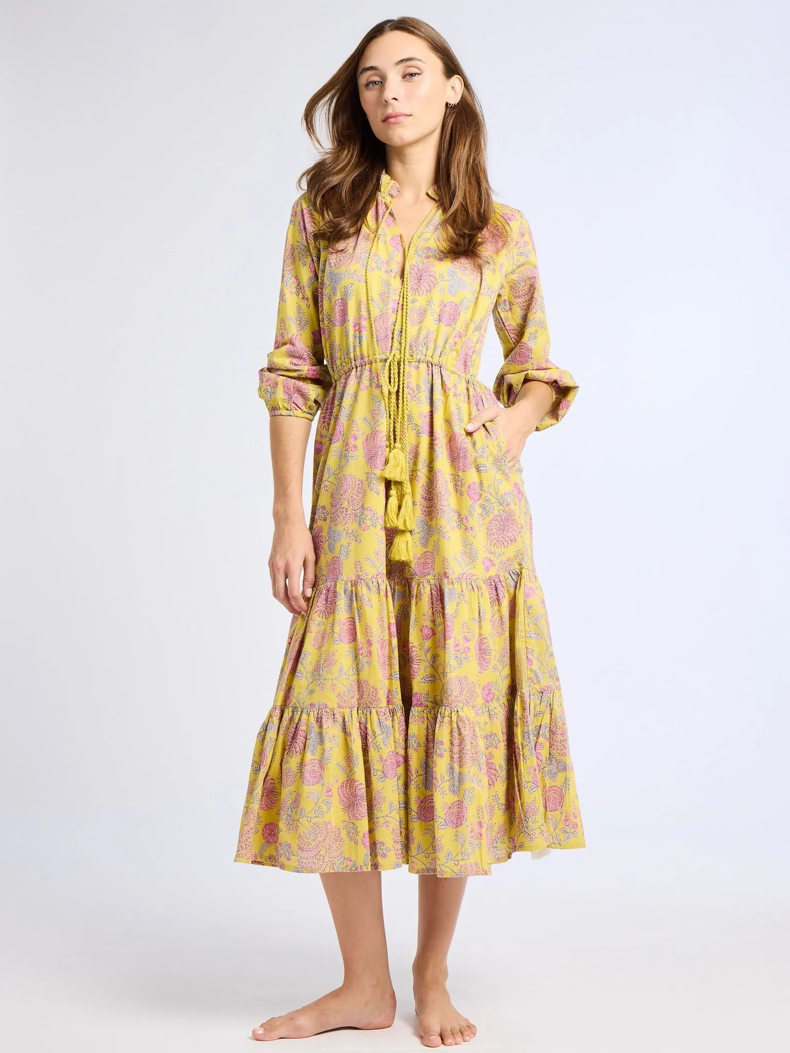 Astrid Dress in Citron Floral sold by MILLE