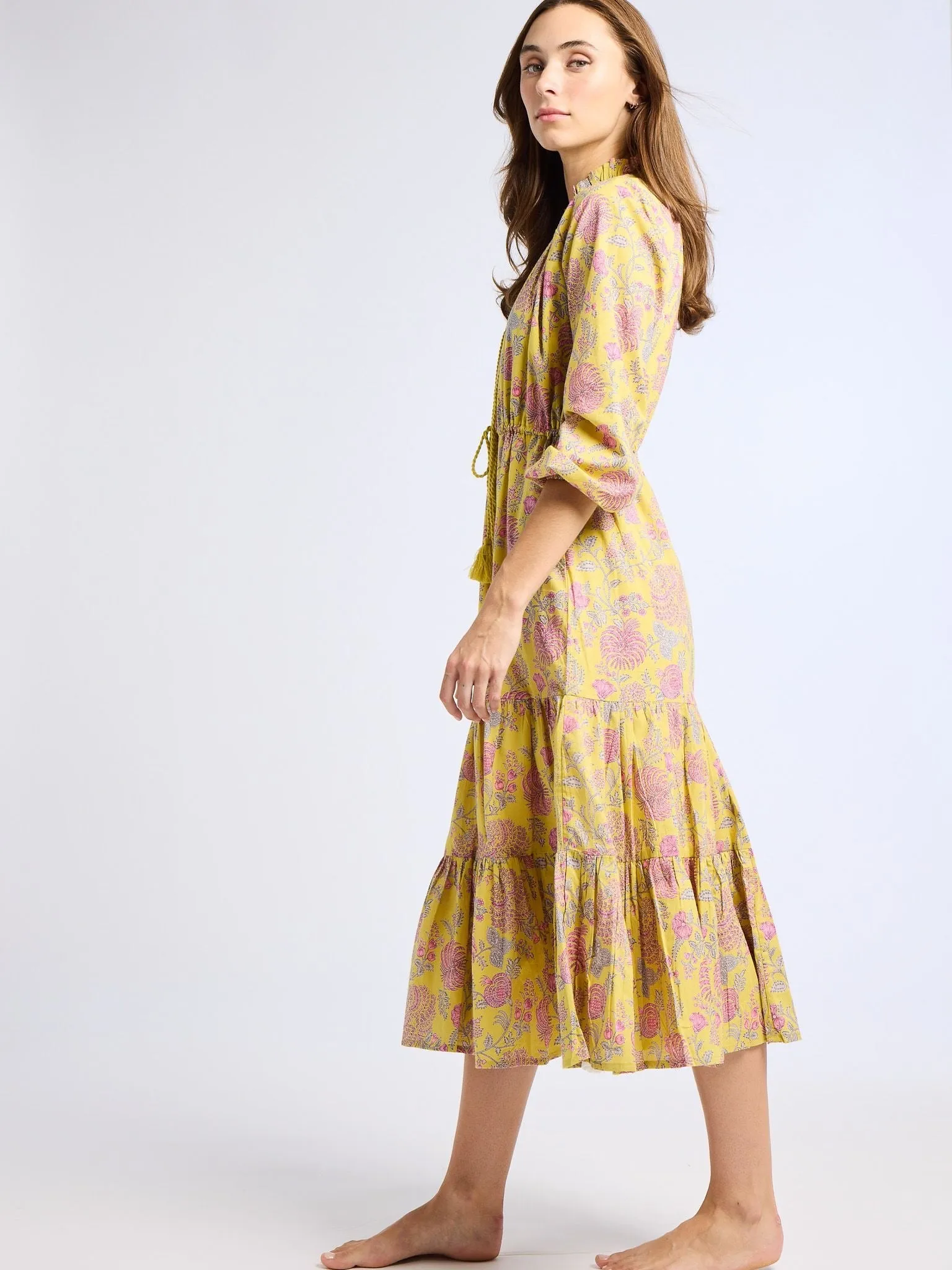 Astrid Dress in Citron Floral sold by MILLE product image thumbnail 2