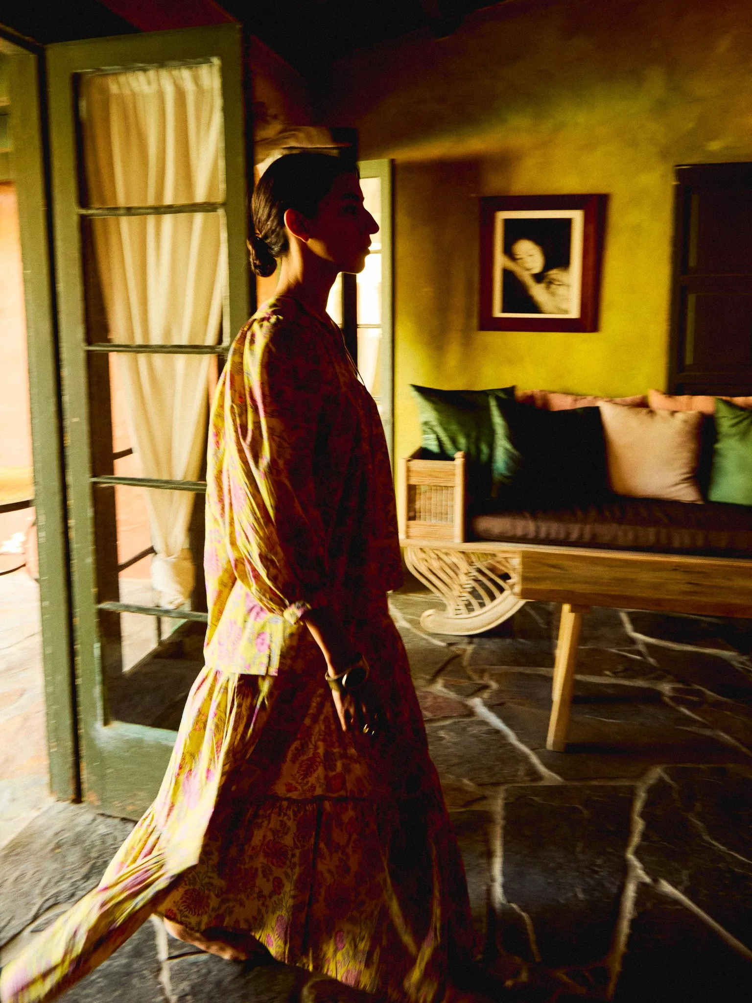 Paola Skirt in Citron Floral sold by MILLE product image thumbnail 3