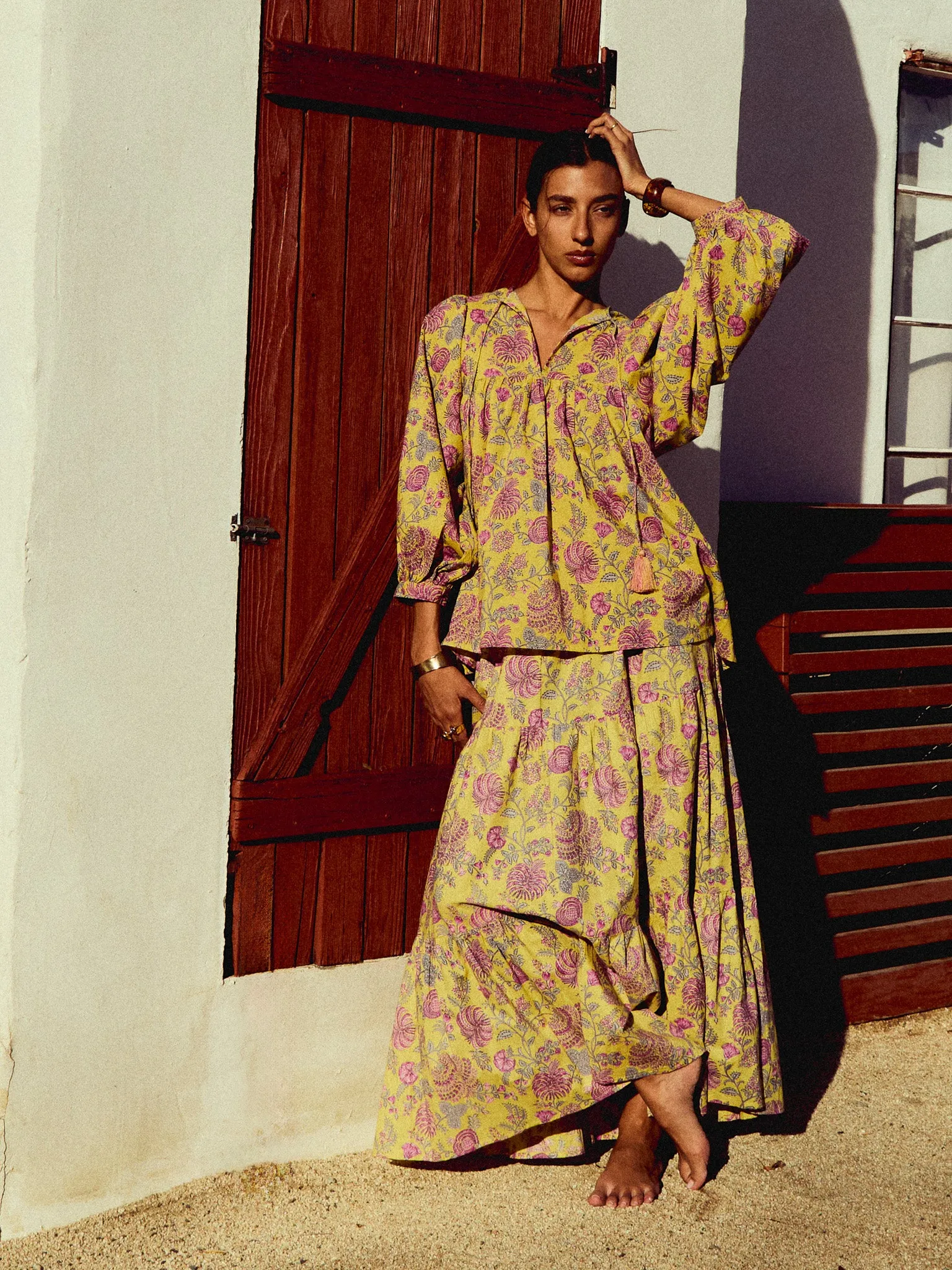 Paola Skirt in Citron Floral sold by MILLE product image thumbnail 2