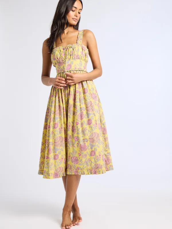 Calla Dress in Citron Floral sold by MILLE