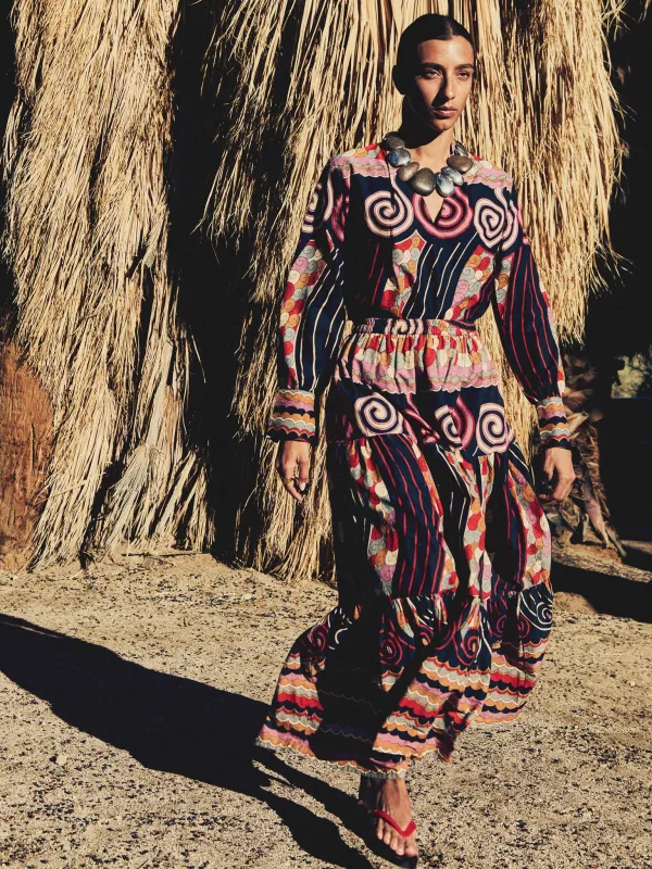 Paola Skirt in Maar Print sold by MILLE