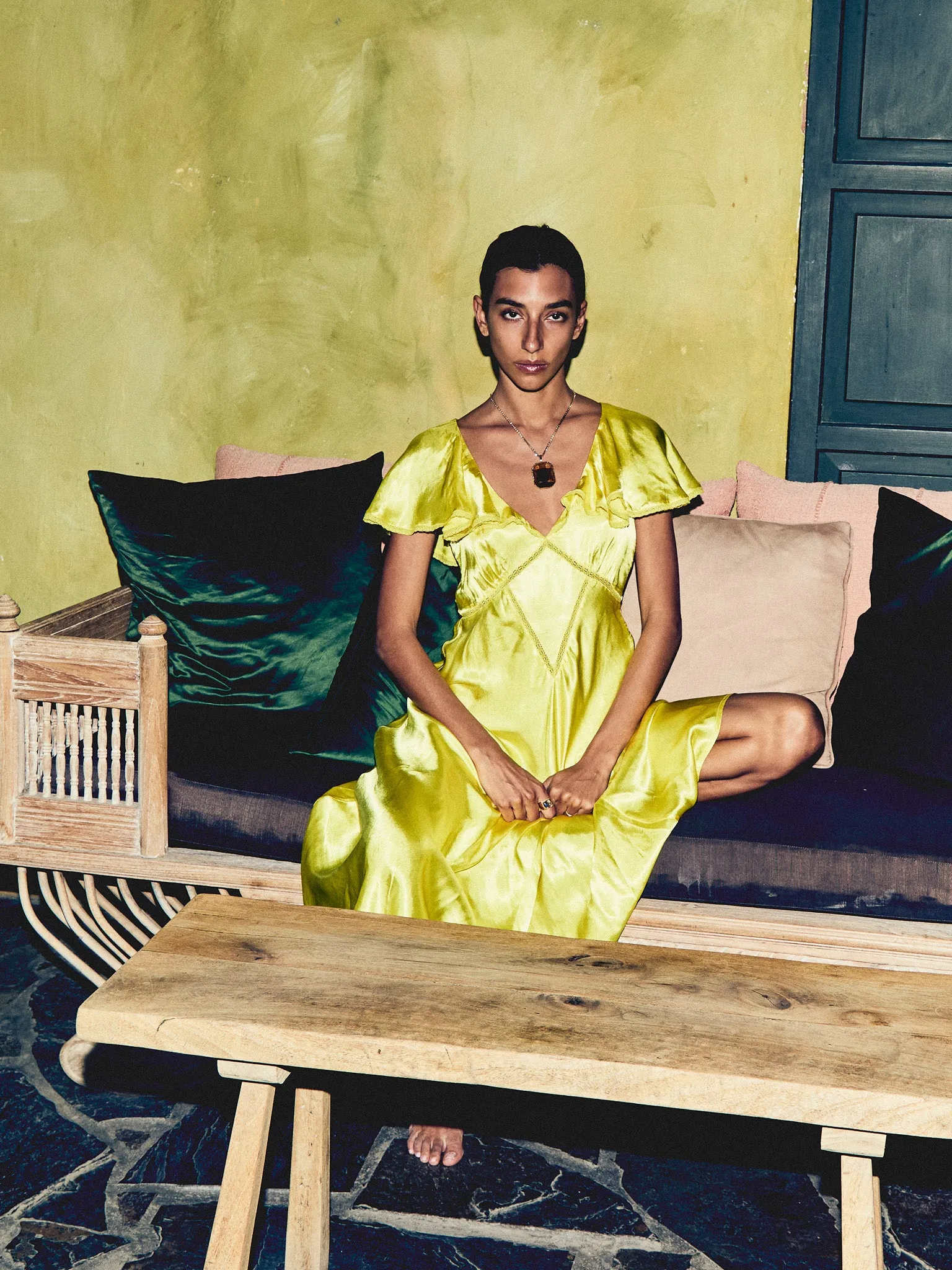 Eloise Dress in Citron sold by MILLE