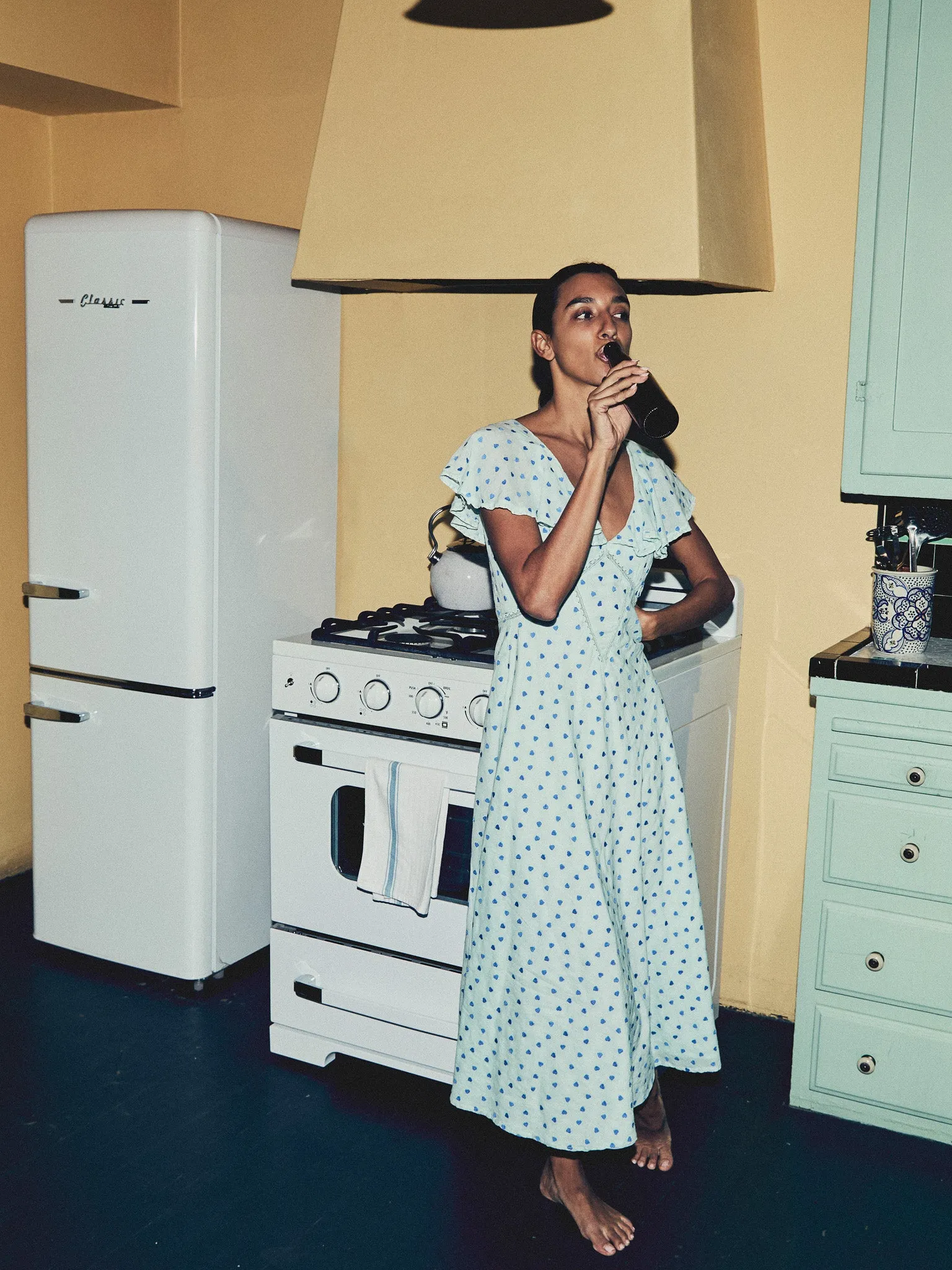 Eloise Dress in Blue Hearts sold by MILLE