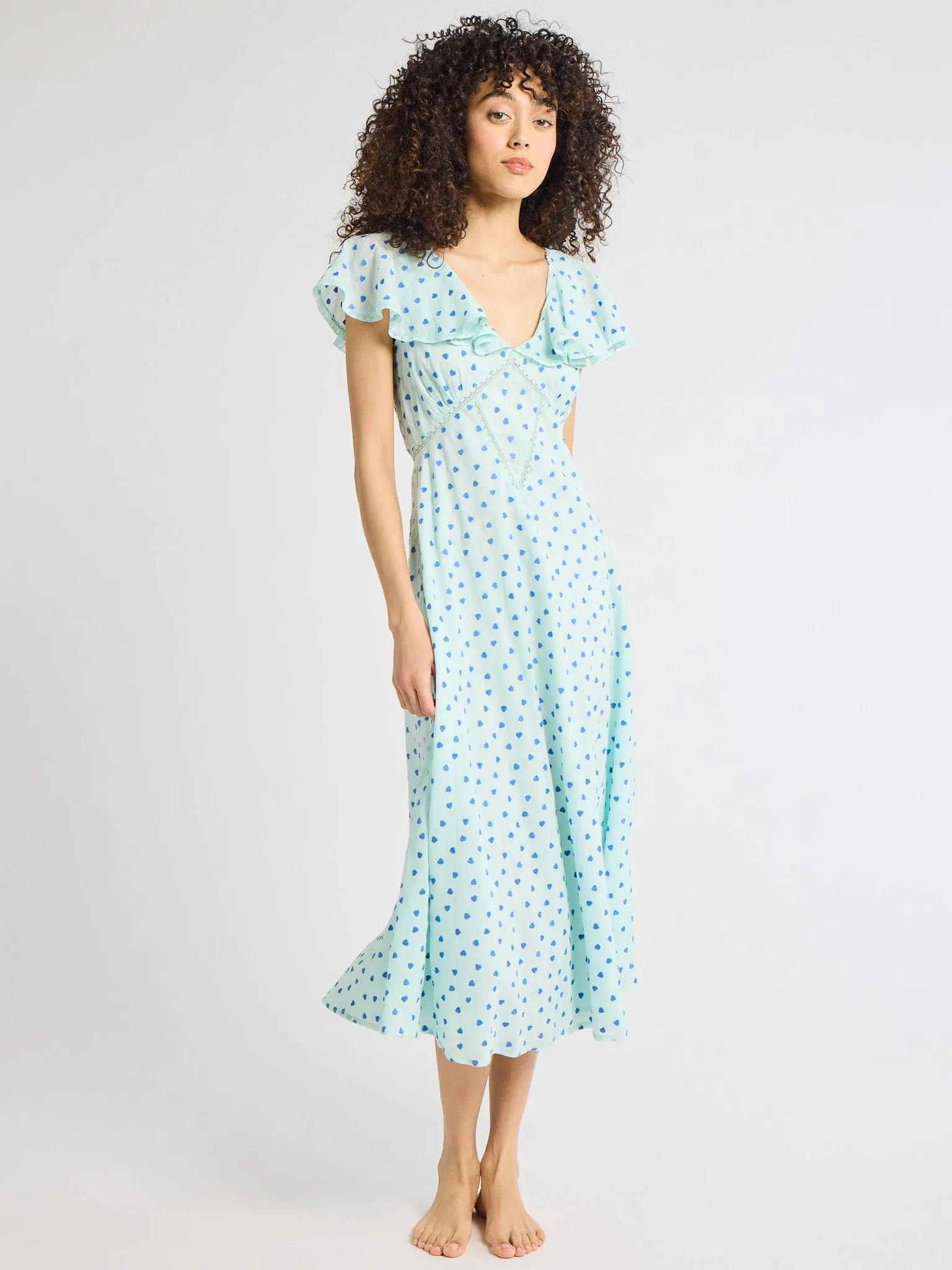 Eloise Dress in Blue Hearts sold by MILLE product image thumbnail 4