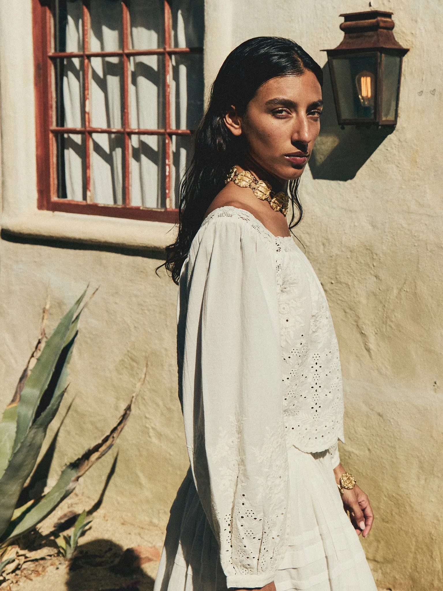 Maureen Top in White Eyelet sold by MILLE product image thumbnail 2