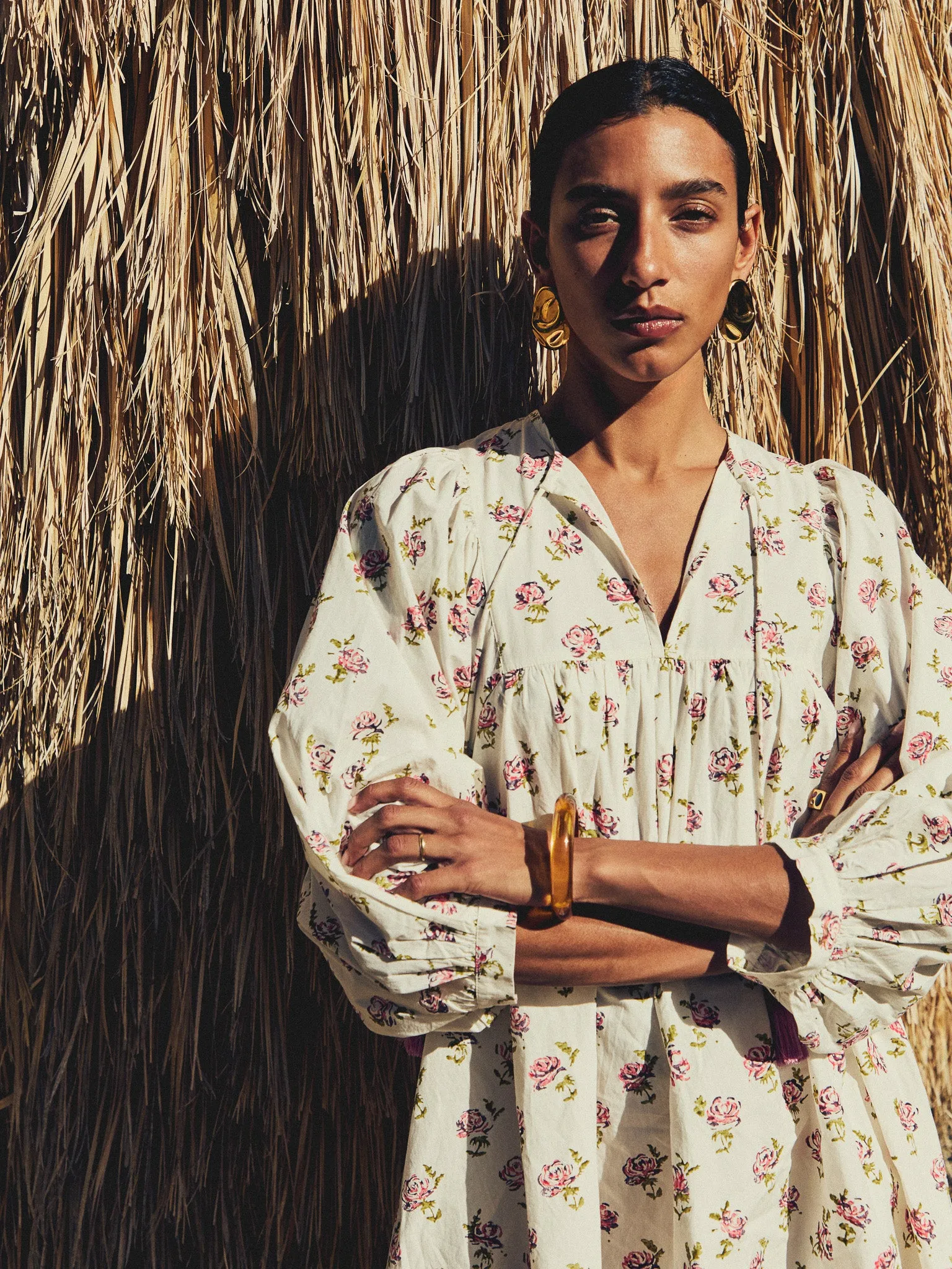 Daisy Dress in Rose Block Print sold by MILLE product image thumbnail 2