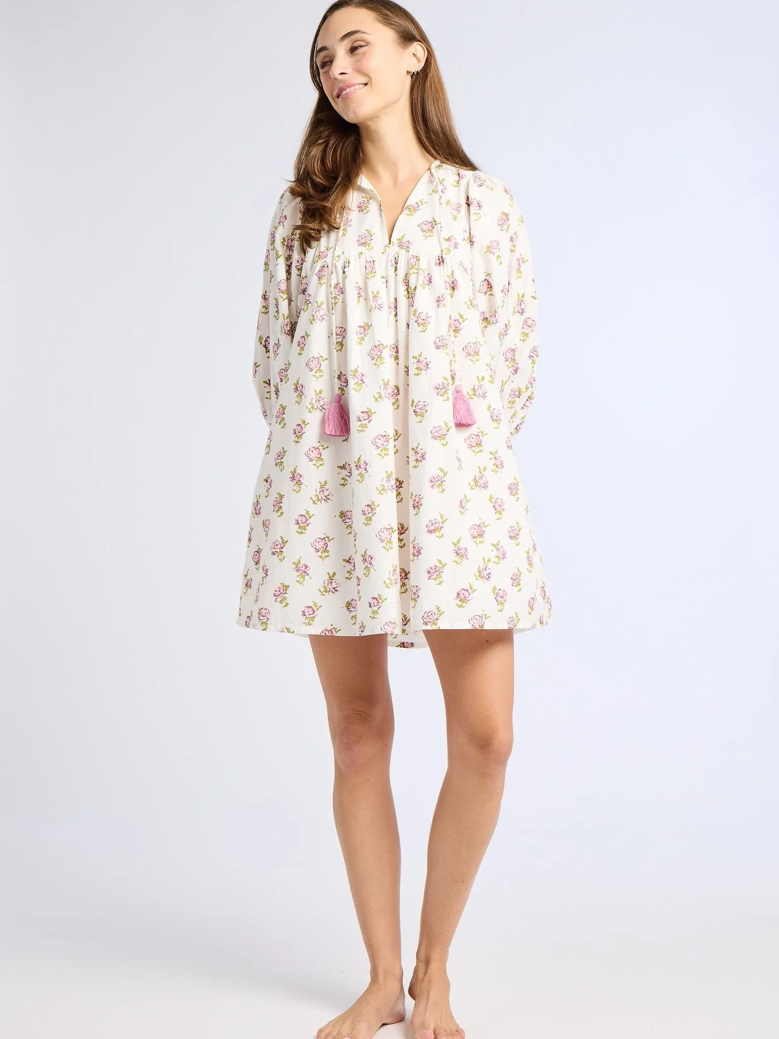 Daisy Dress in Rose Block Print sold by MILLE product image thumbnail 3
