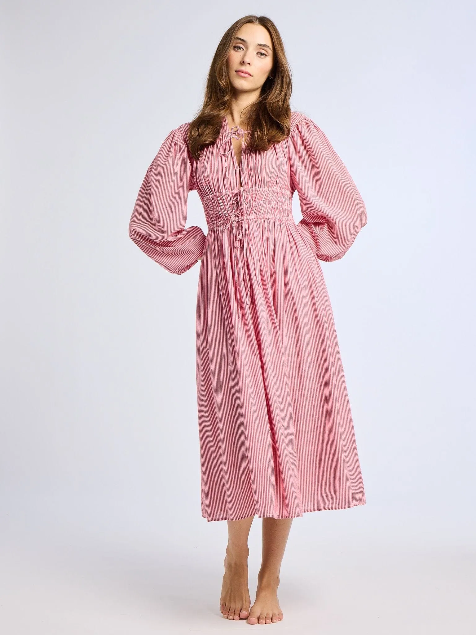 Nora Dress in Tango Stripe sold by MILLE product image thumbnail 4