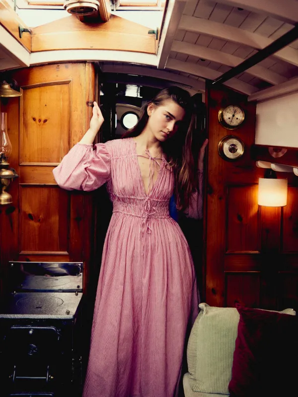 Nora Dress in Tango Stripe sold by MILLE