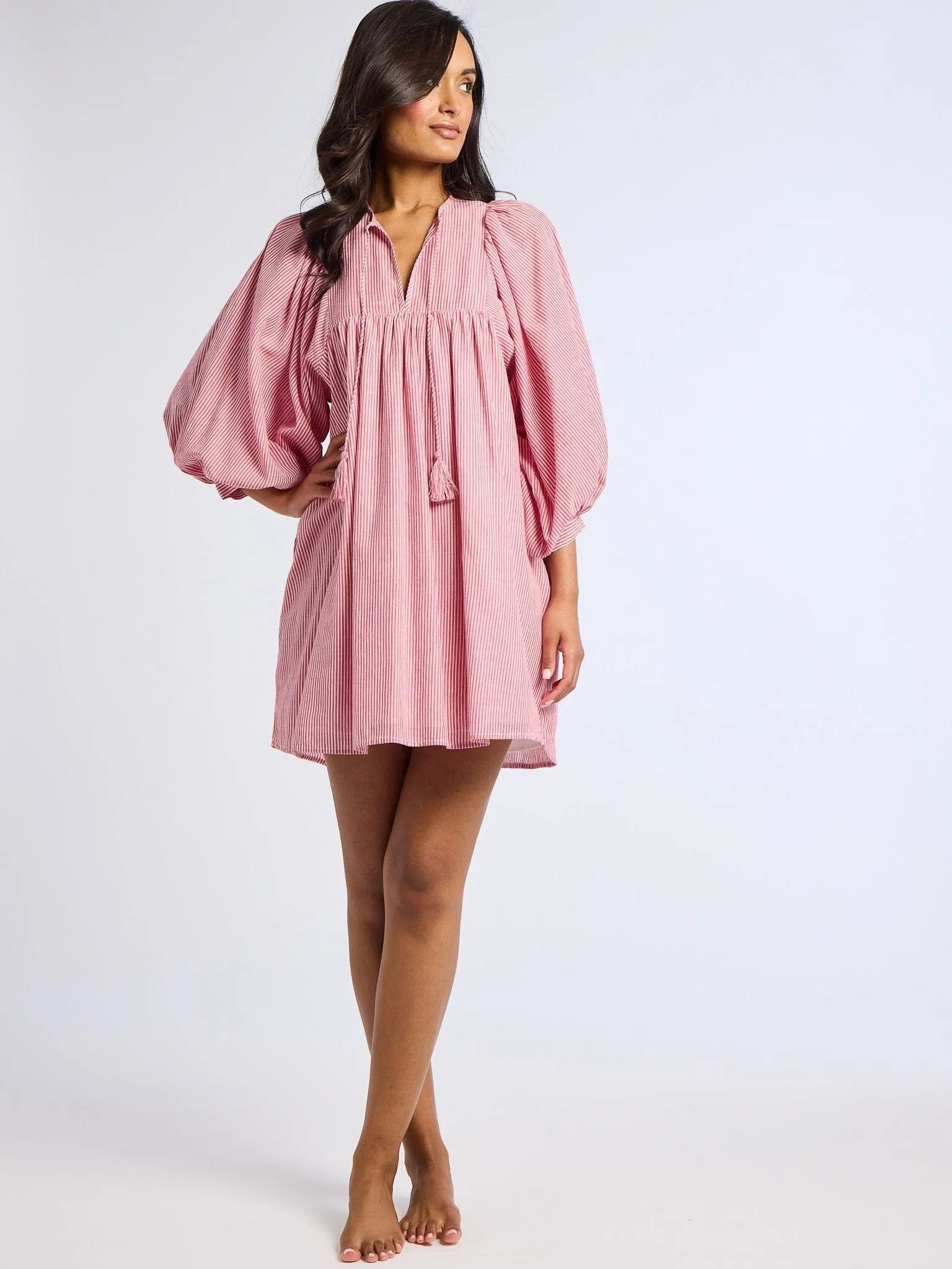 Daisy Dress in Tango Stripe sold by MILLE