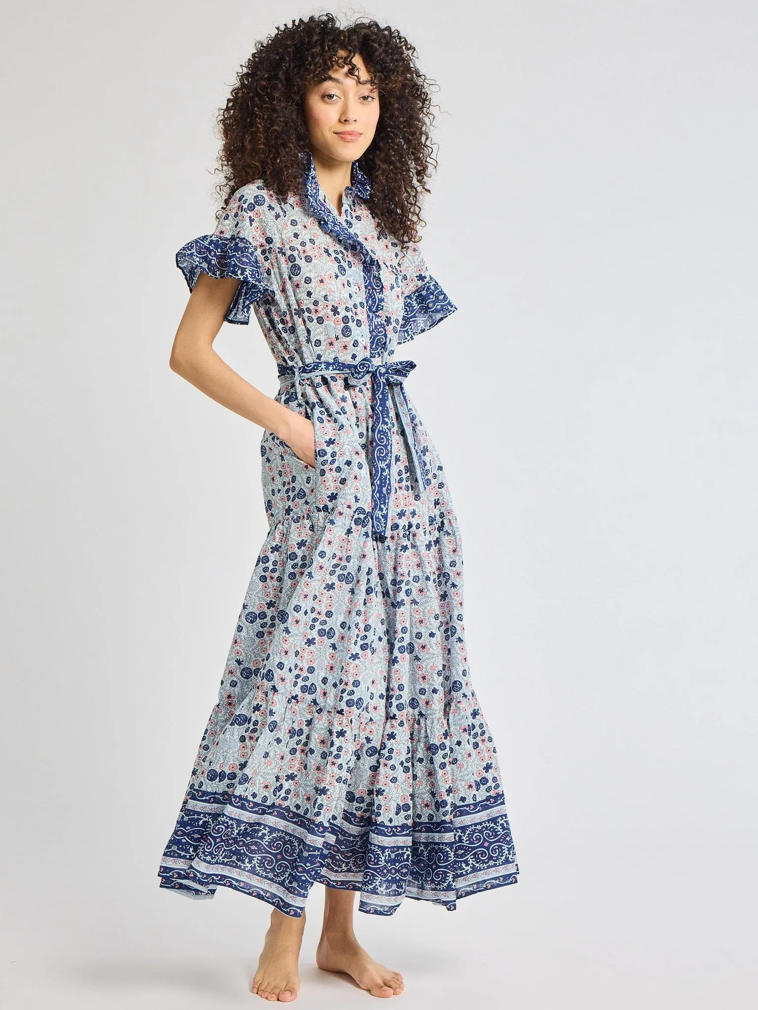 Victoria Dress in Navy Floral sold by MILLE product image thumbnail 2
