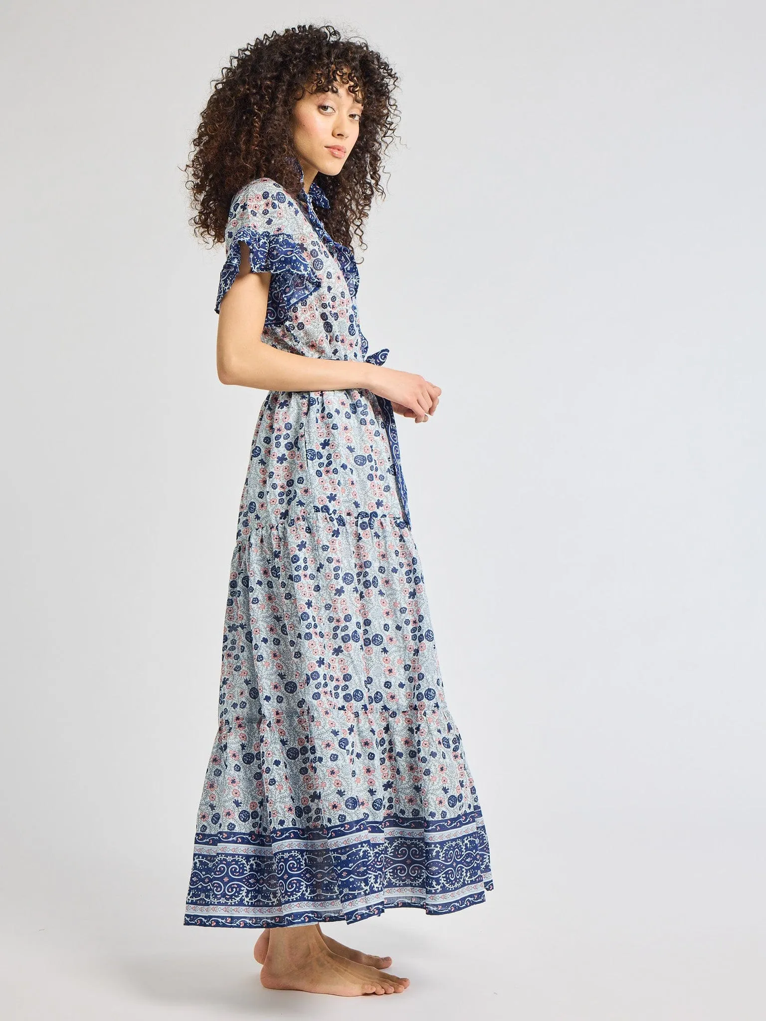 Victoria Dress in Navy Floral sold by MILLE product image thumbnail 5