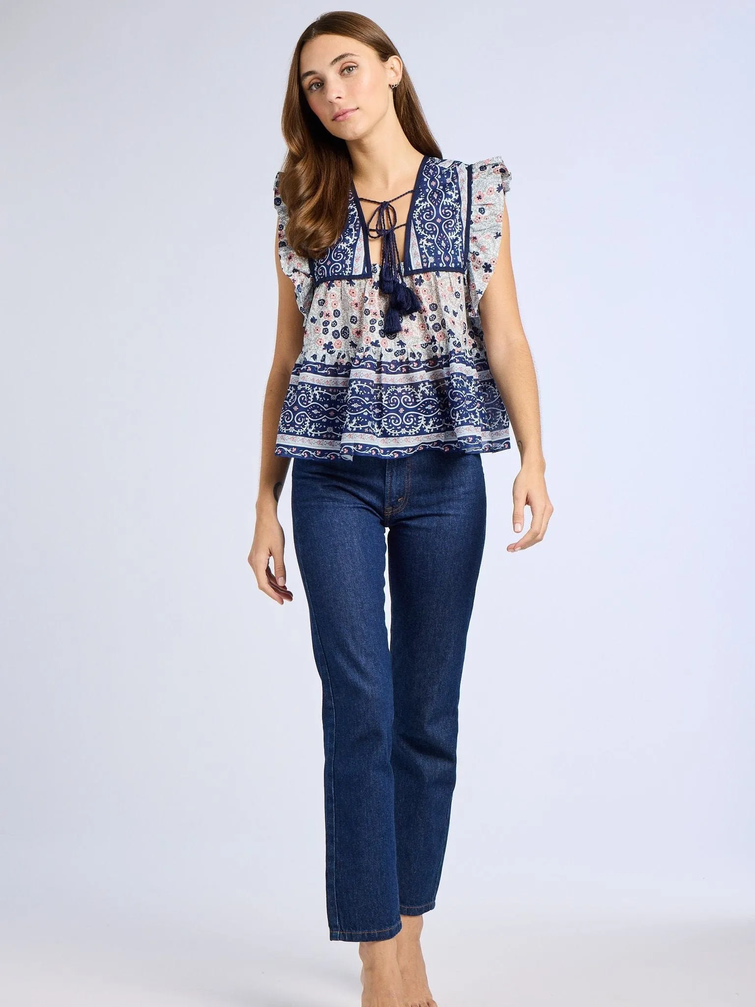 Chelsea Top in Navy Floral sold by MILLE product image thumbnail 2