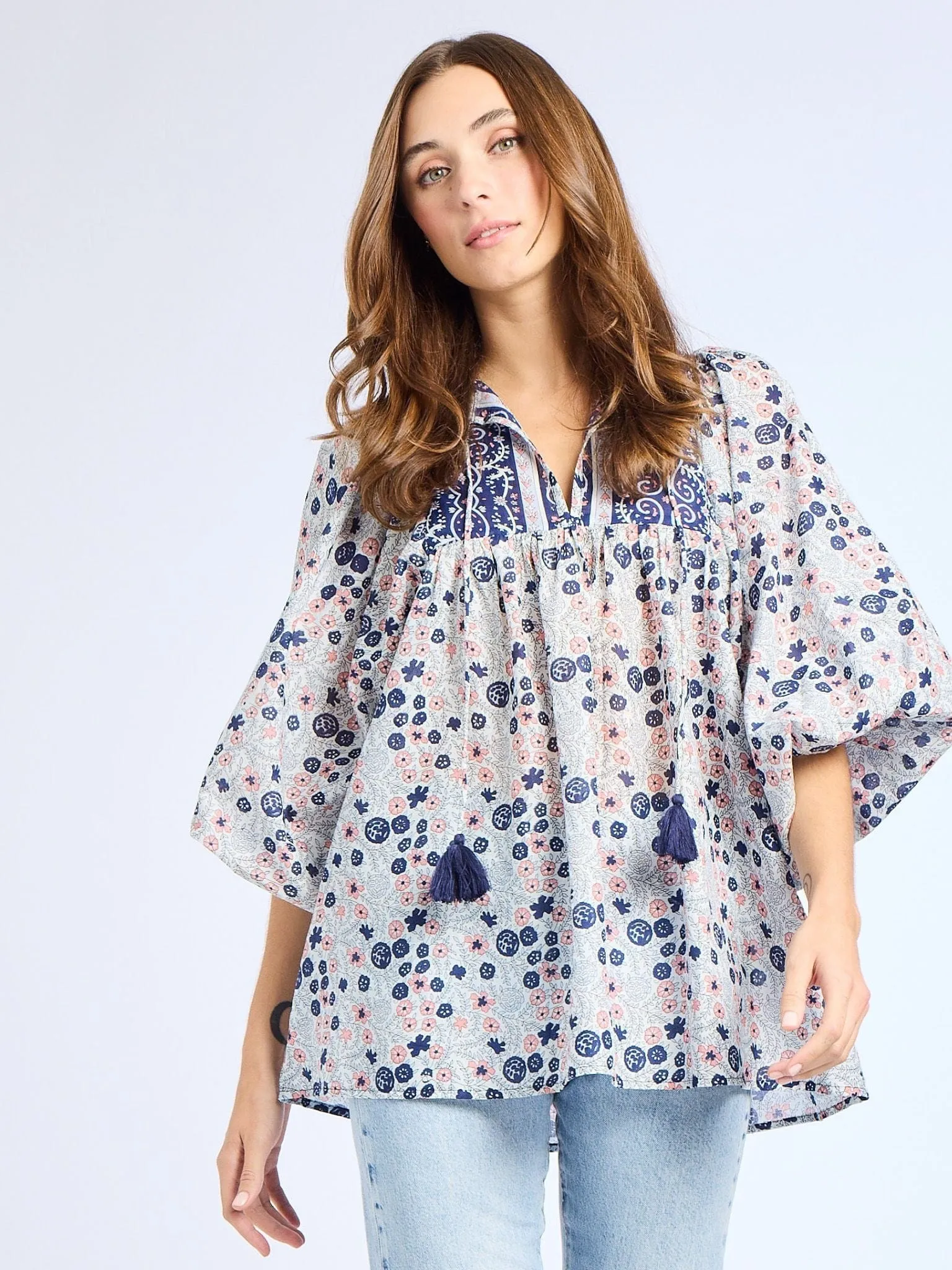Charlie Top in Navy Floral sold by MILLE product image thumbnail 4