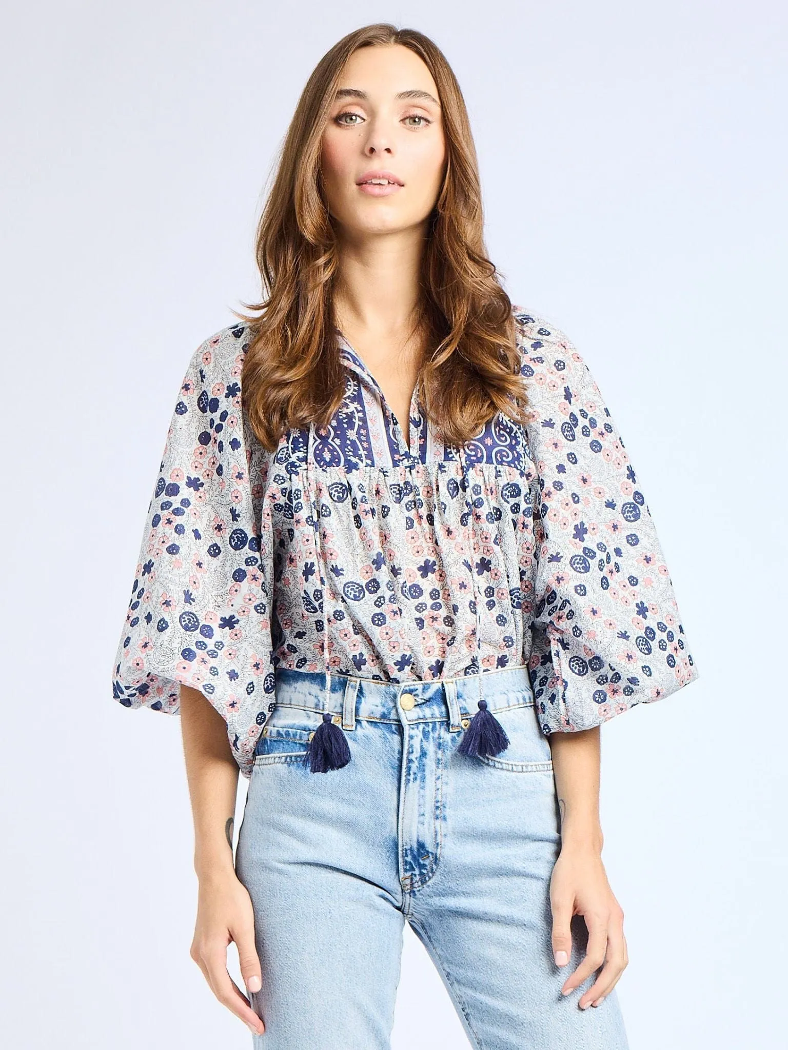 Charlie Top in Navy Floral sold by MILLE product image thumbnail 3