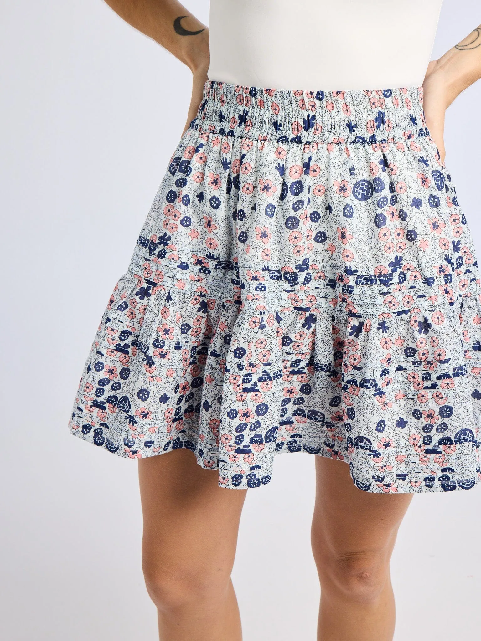 Rowan Skirt in Navy Floral sold by MILLE product image thumbnail 2