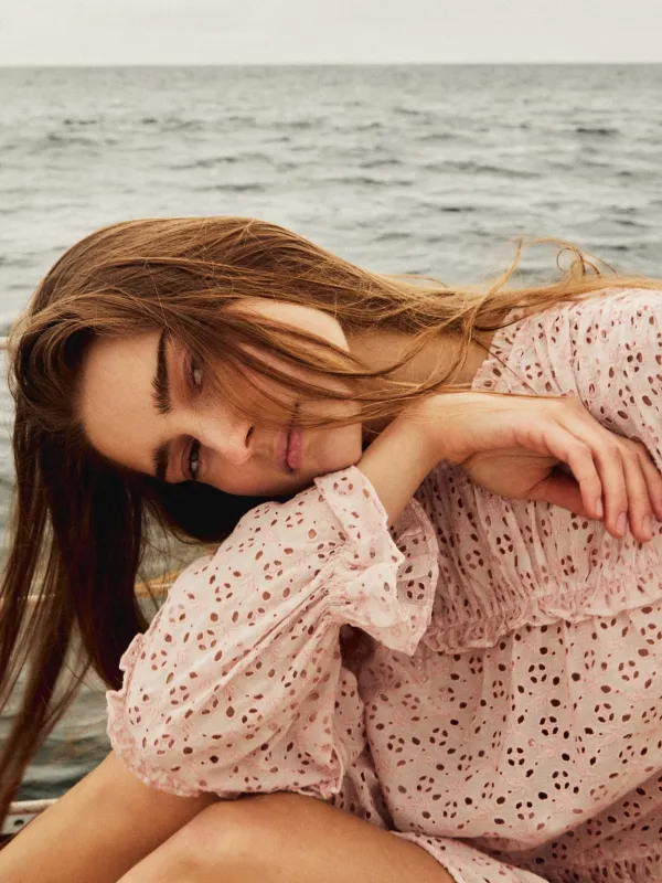 Thea Top in Rose Eyelet sold by MILLE