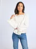 Melba Top in White Embroidered Linen sold by MILLE