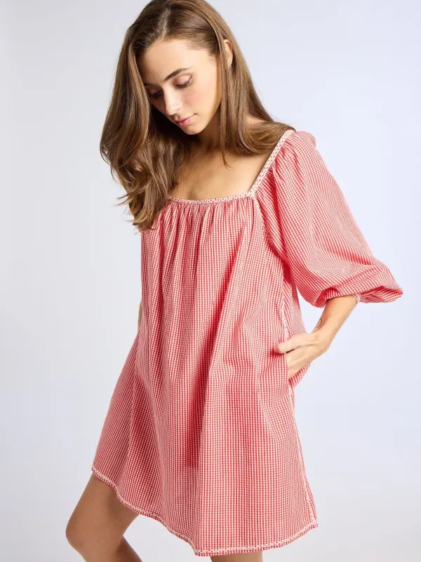 Alma Dress in Red Gingham sold by MILLE