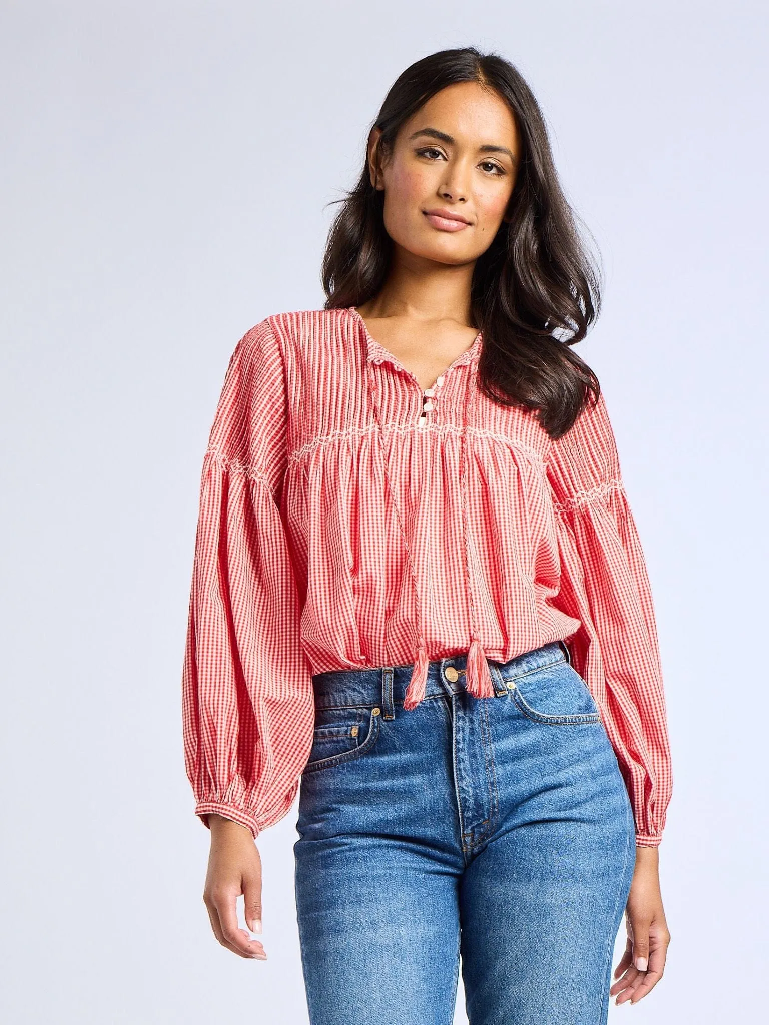 Vivienne Top in Red Gingham sold by MILLE product image thumbnail 2