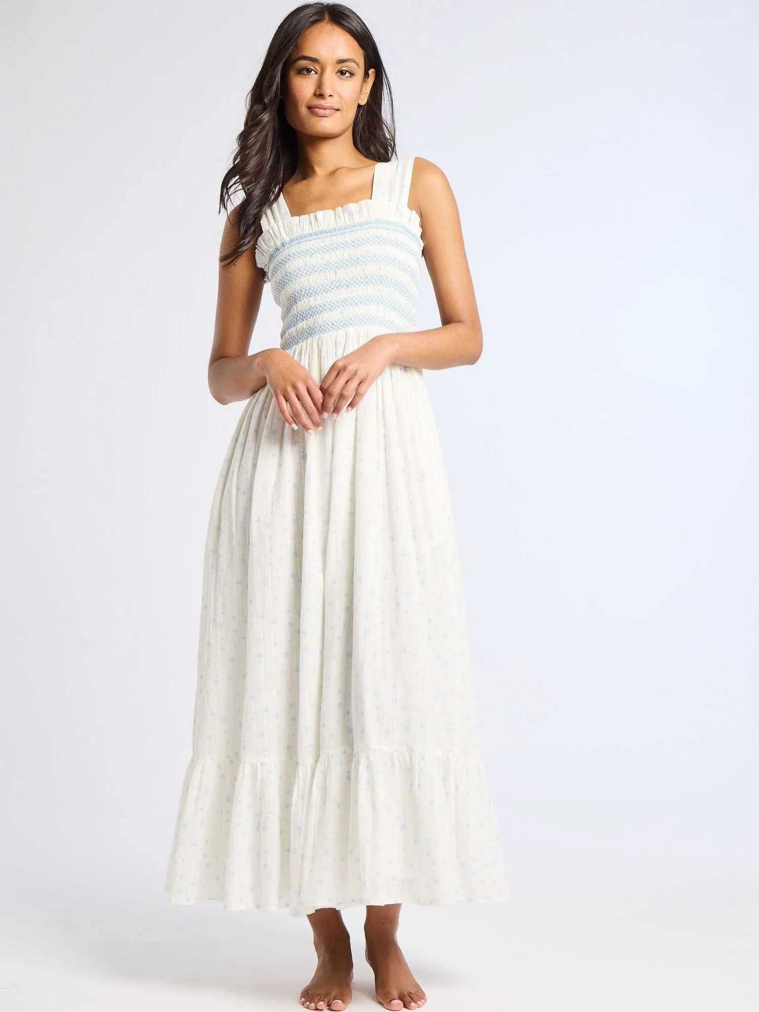 Garden Dress in Blue Flora sold by MILLE product image thumbnail 3