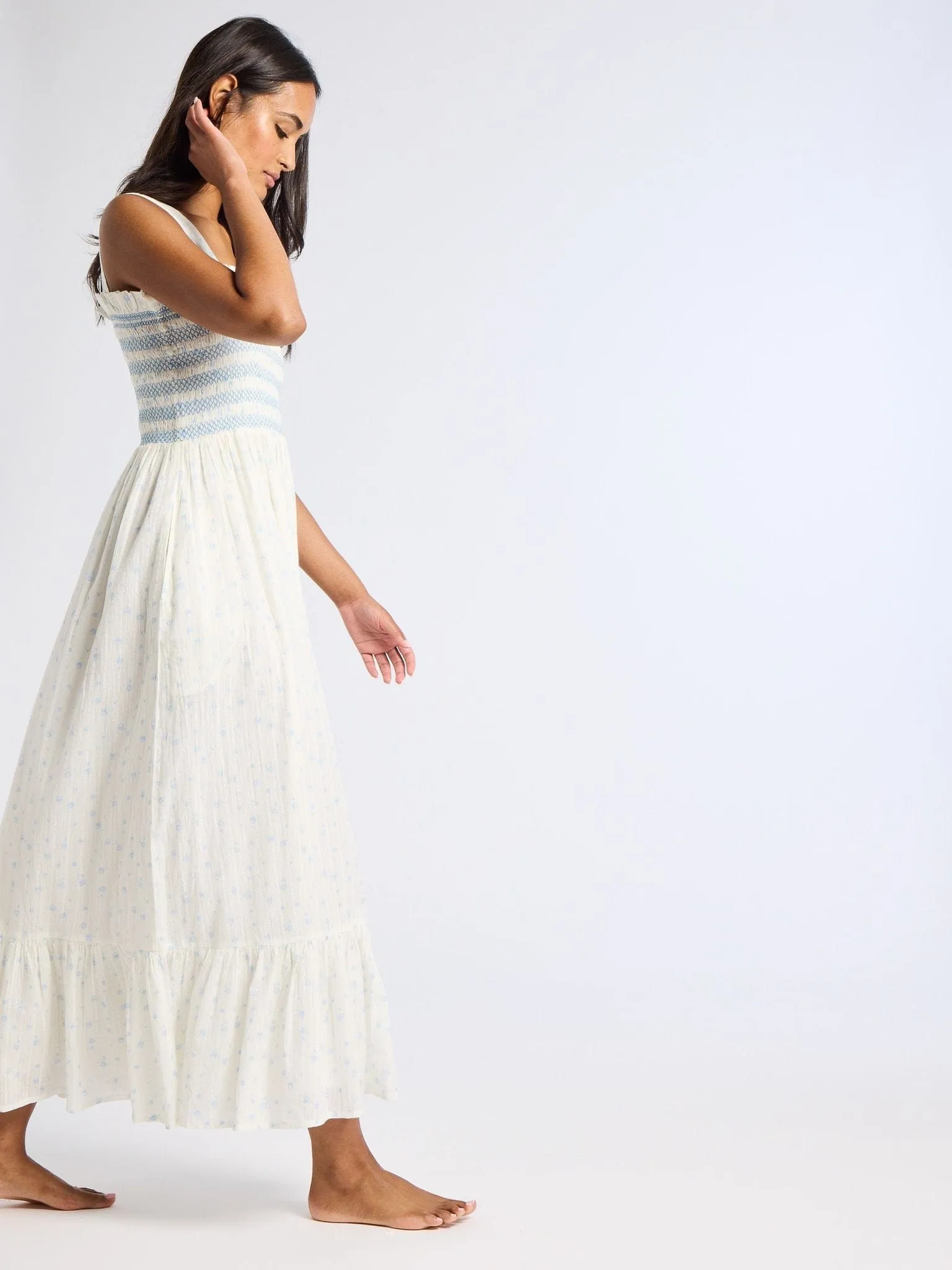 Garden Dress in Blue Flora sold by MILLE product image thumbnail 4